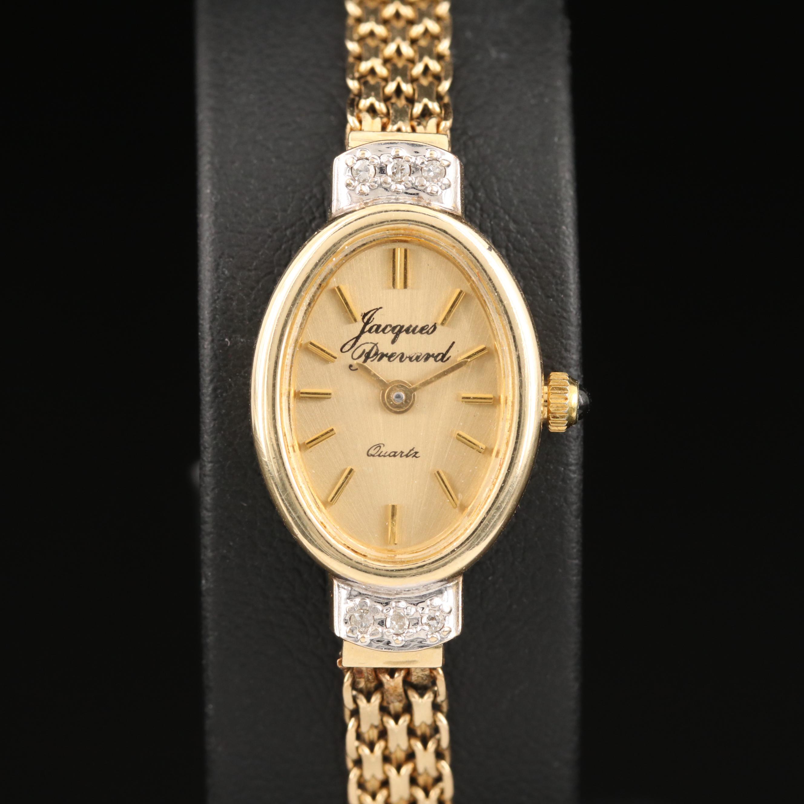 Jacques Prevard 14K and Diamonds Quartz Watch