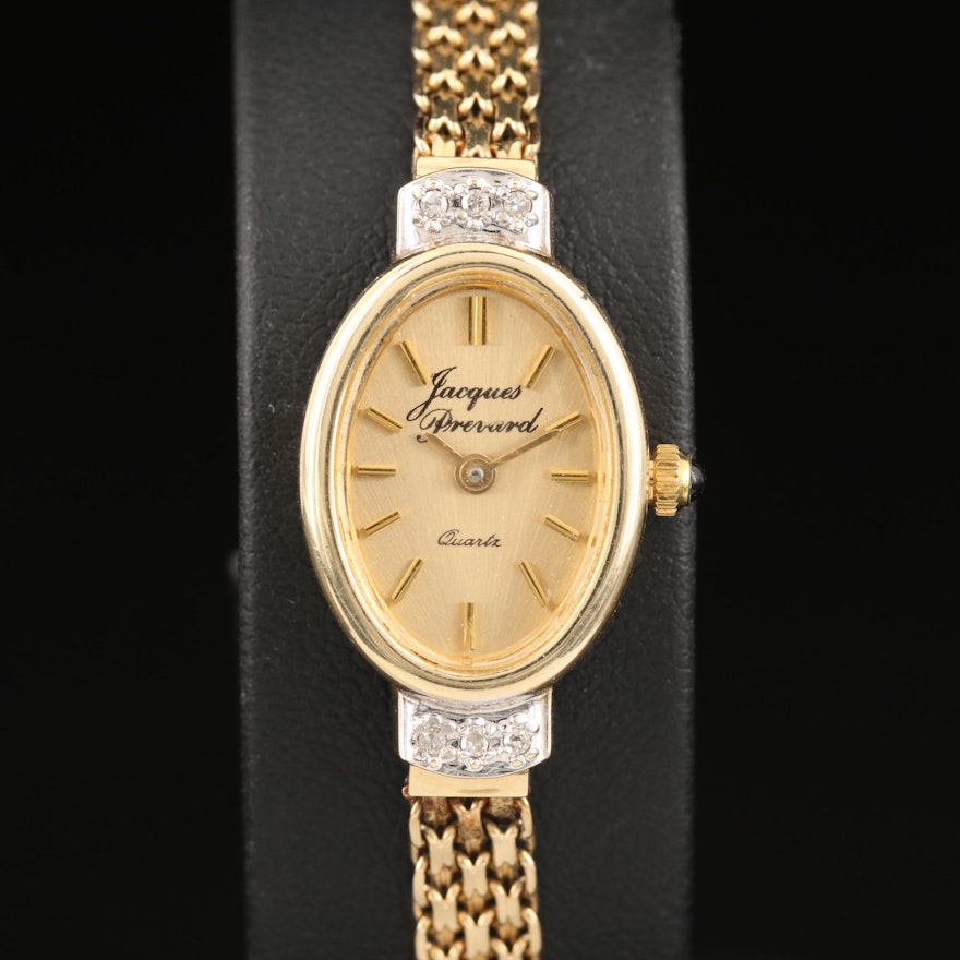 Jacques Prevard 14K and Diamonds Quartz Wristwatch
