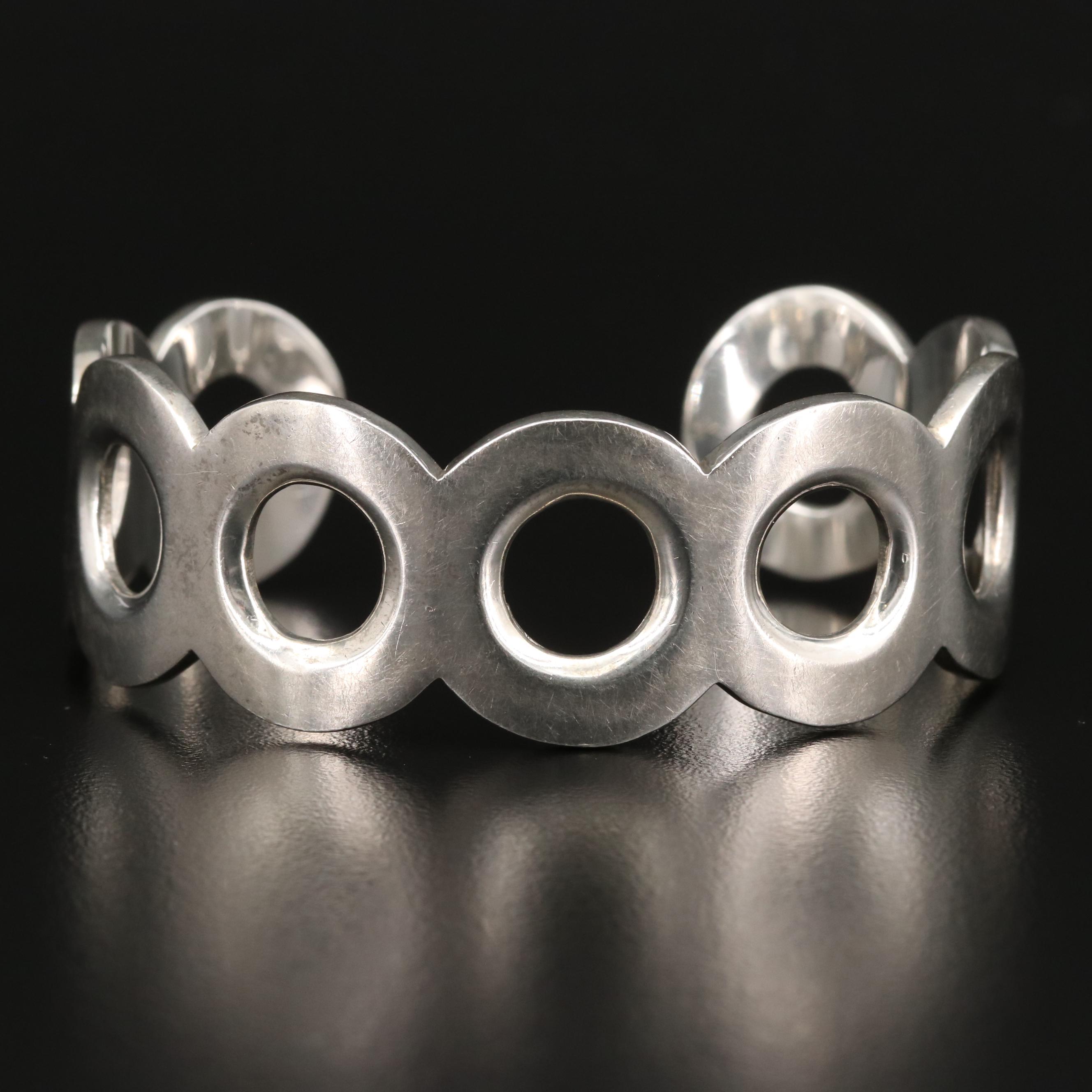 Sterling Silver Open Circle Cuff Bracelet