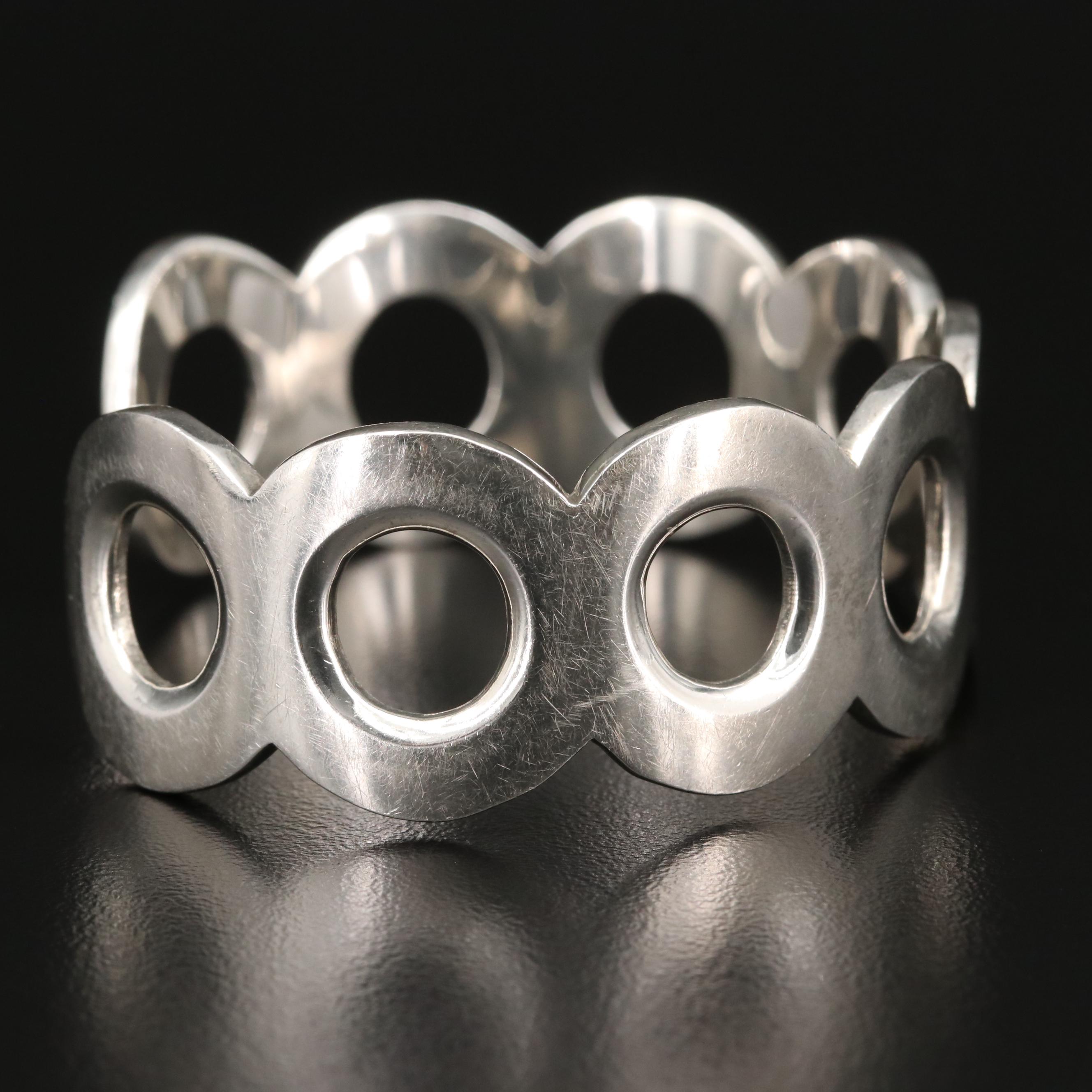 Sterling Silver Open Circle Cuff Bracelet