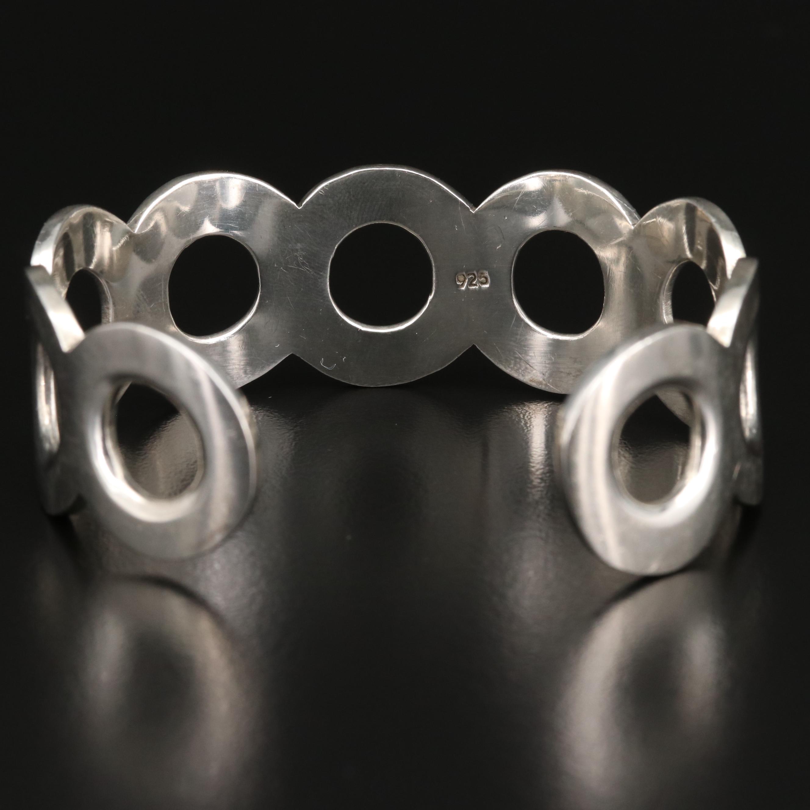 Sterling Silver Open Circle Cuff Bracelet