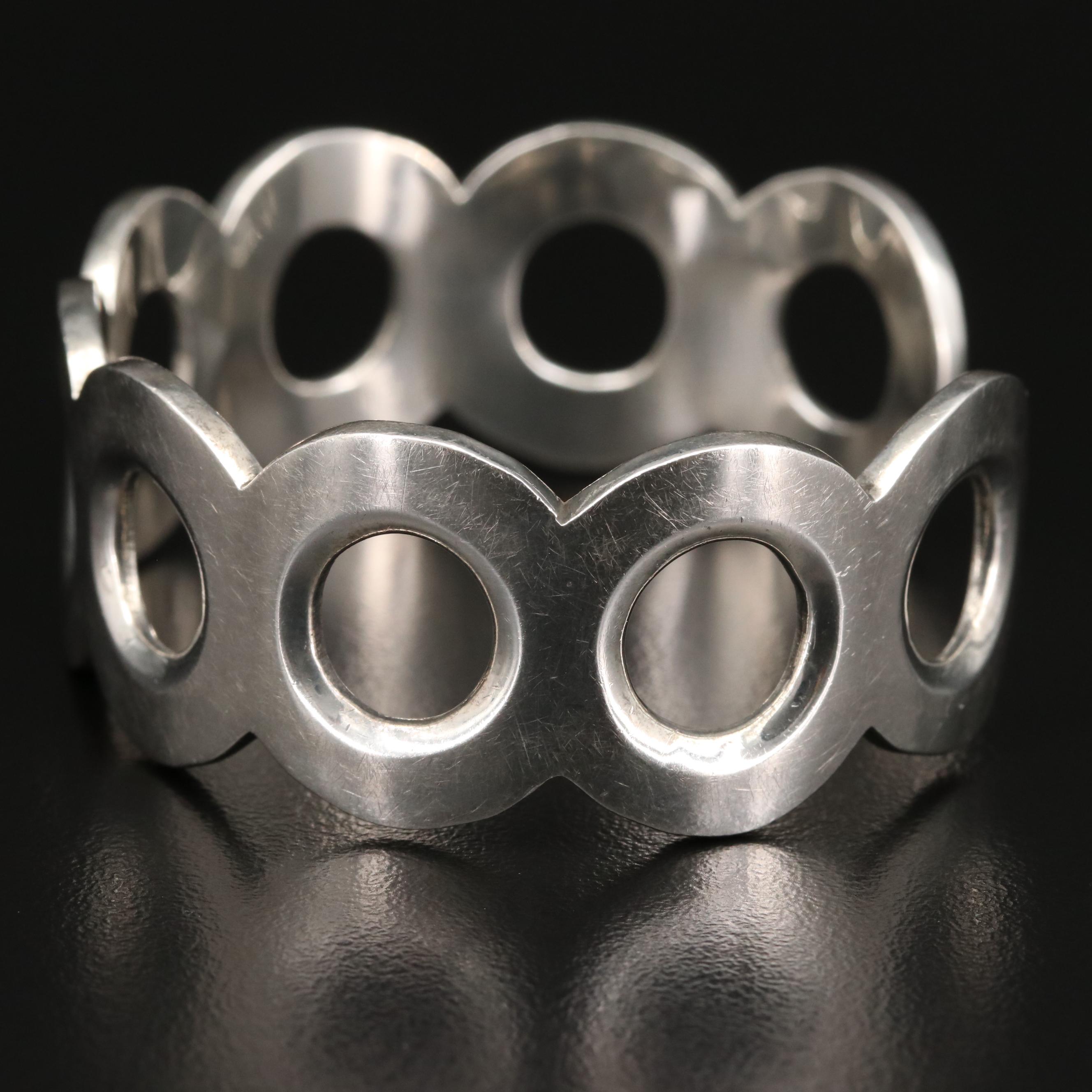 Sterling Silver Open Circle Cuff Bracelet