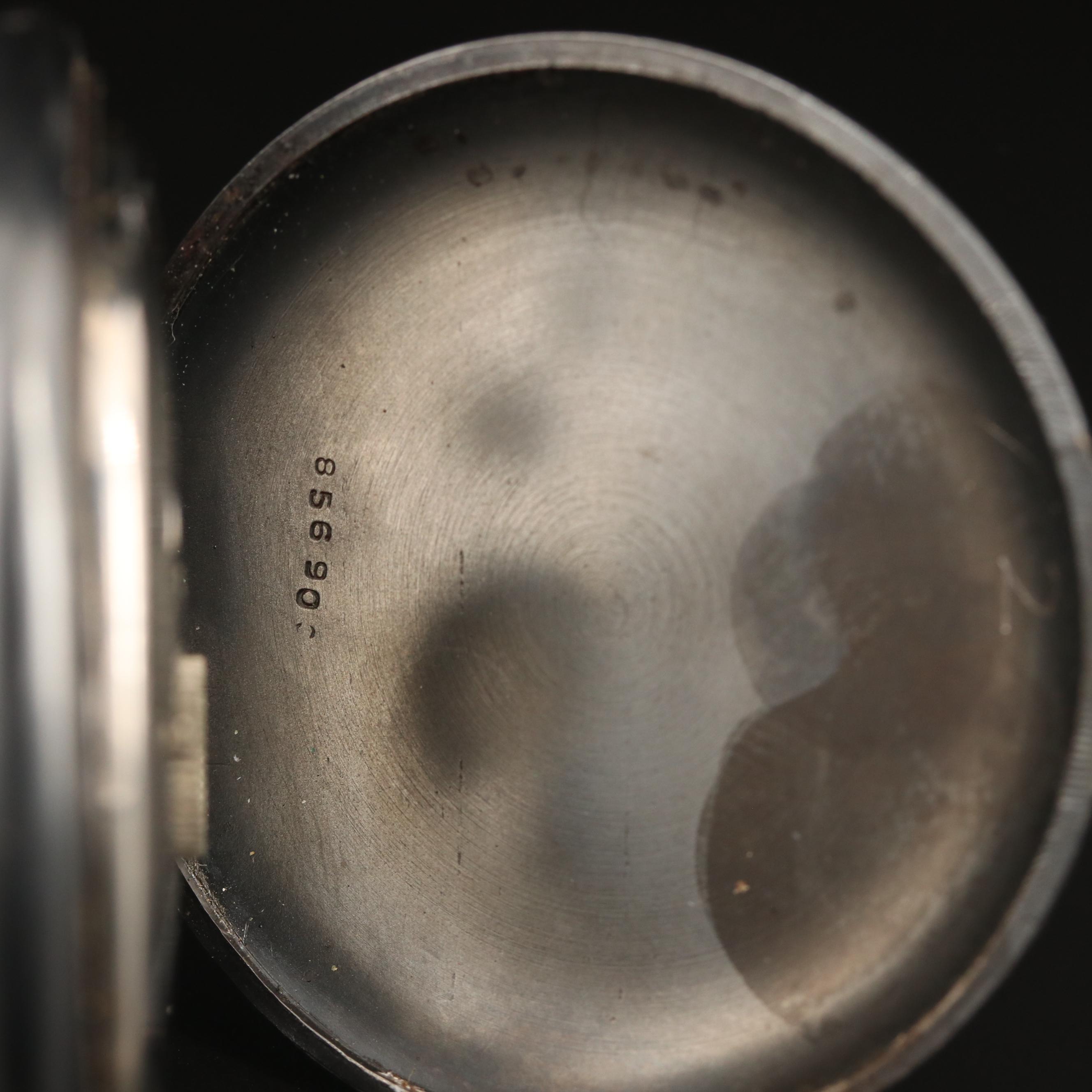 Vintage Junghans Gunmetal Open Face Pocket Watch with Alarm