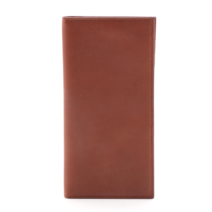 Schlesinger Whiskey Brown Leather Long Wallet with Original Box