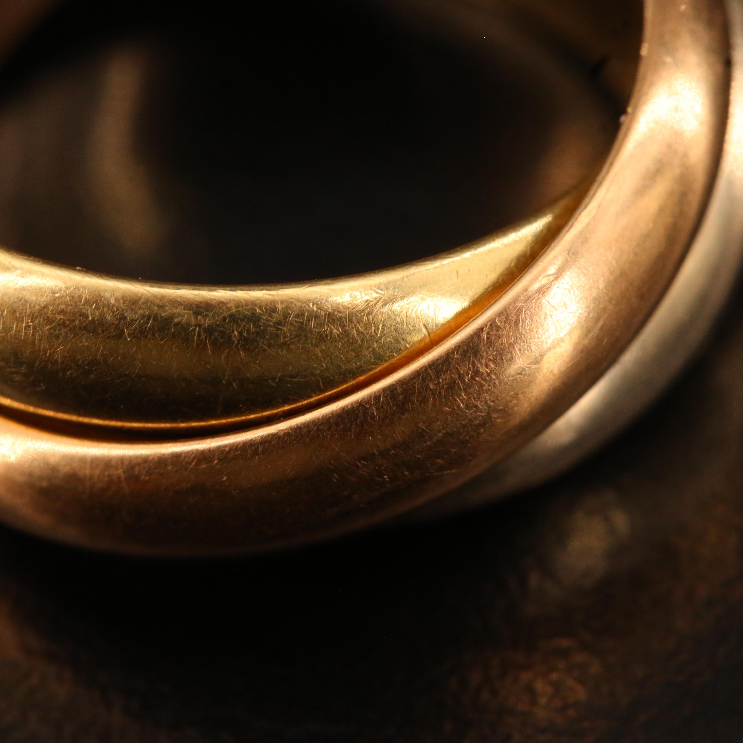 Cartier 18K Tri-Color Gold Rolling Ring