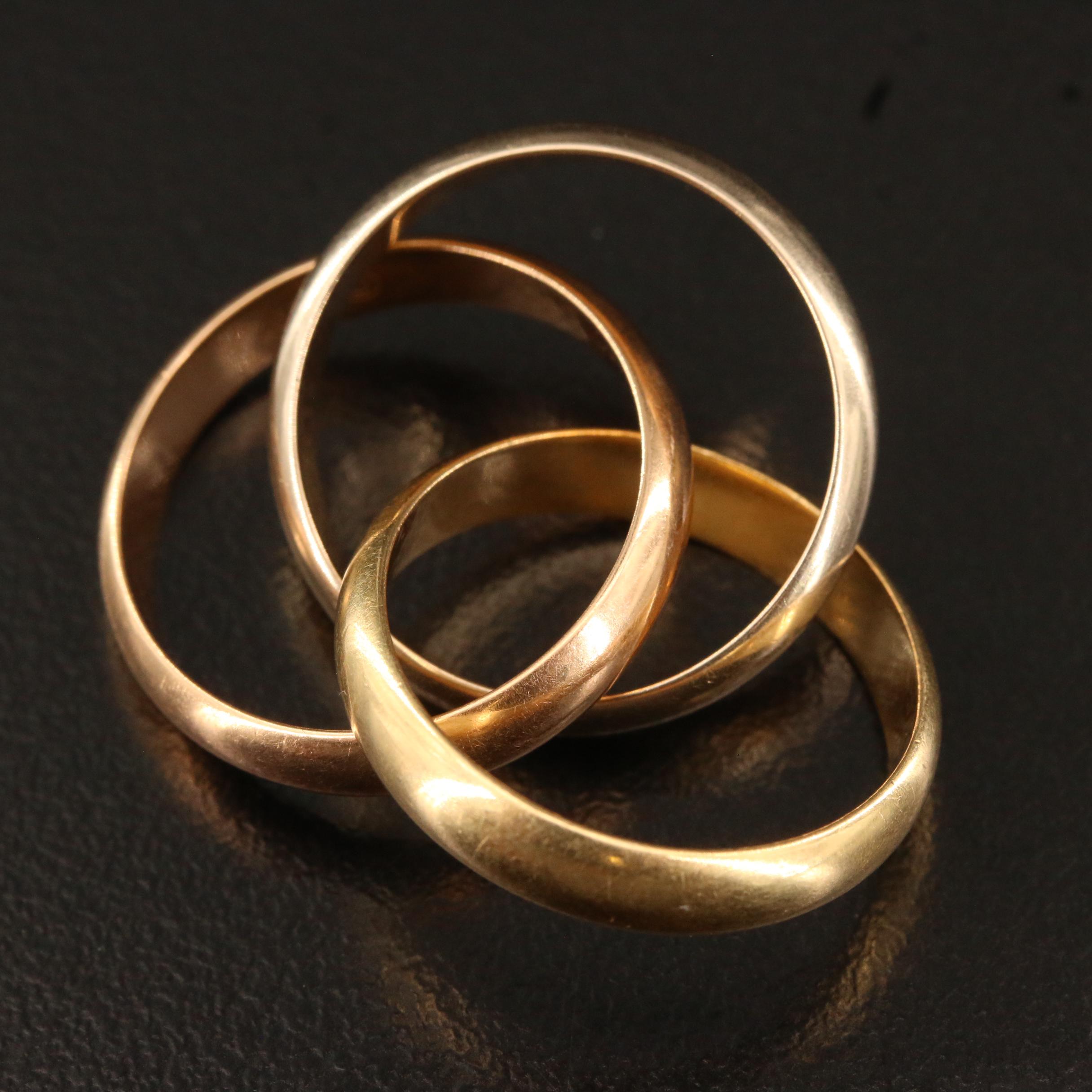 Cartier 18K Tri-Color Gold Rolling Ring