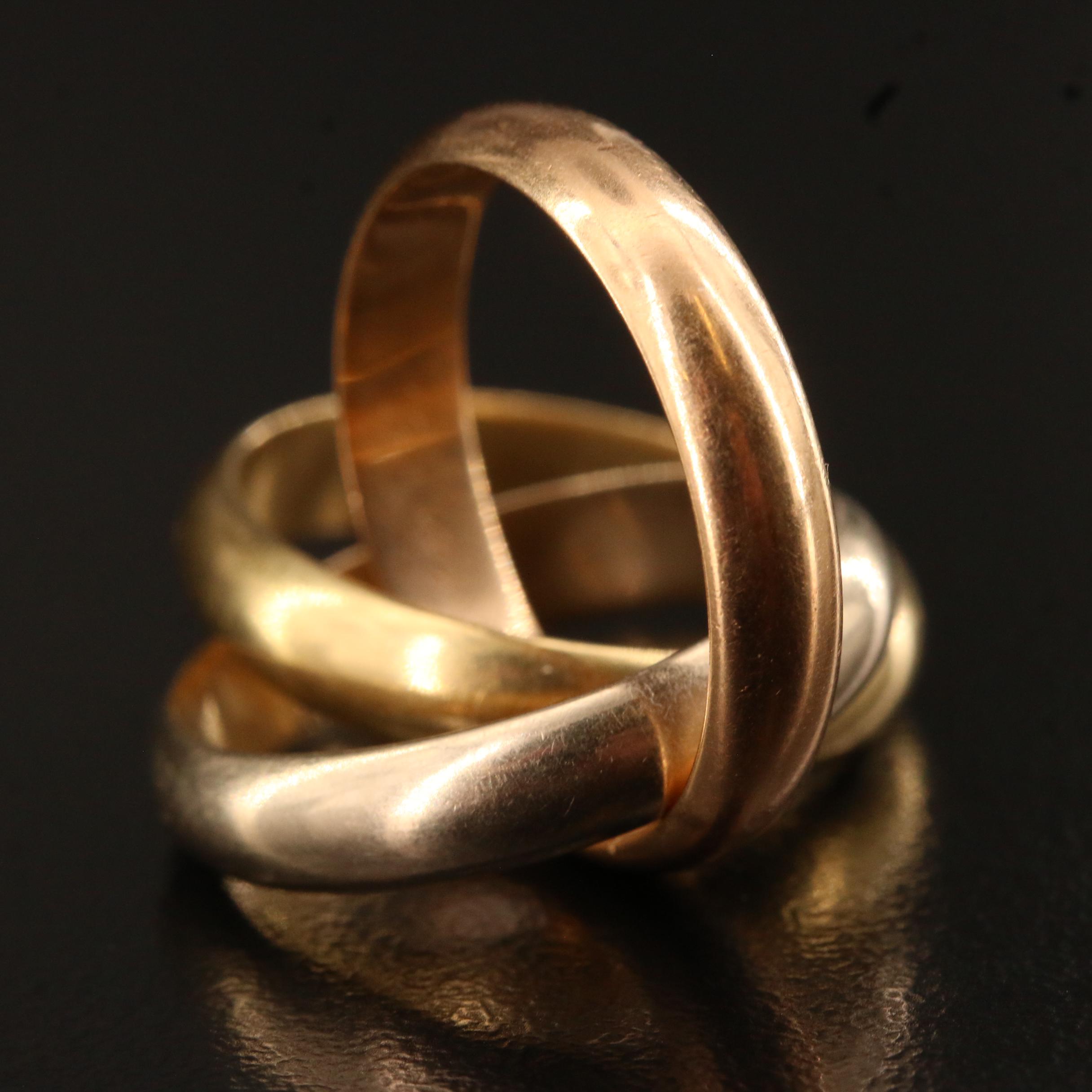 Cartier 18K Tri-Color Gold Rolling Ring