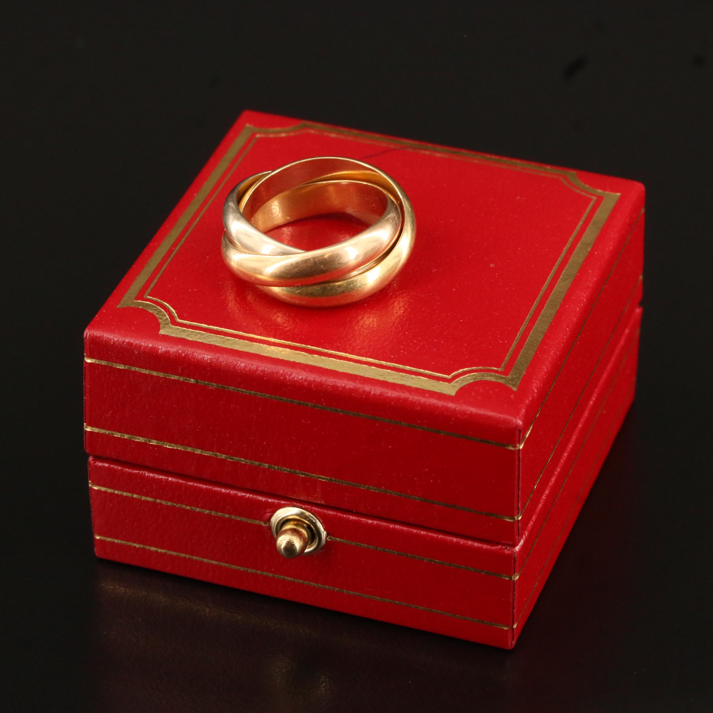 Cartier 18K Tri-Color Gold Rolling Ring