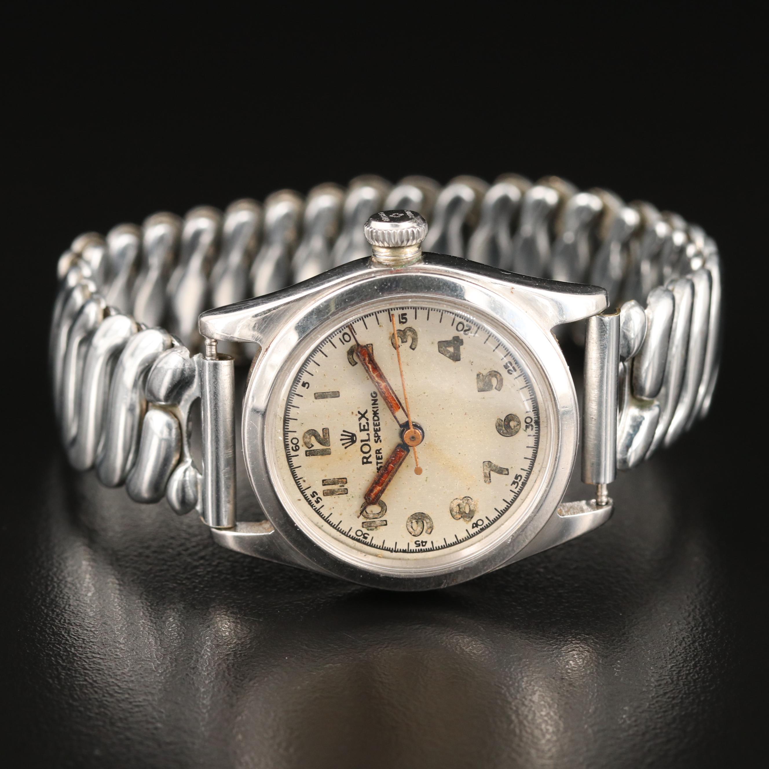 1946 Rolex Oyster SpeedKing Stainless Steel Stem Wind Watch