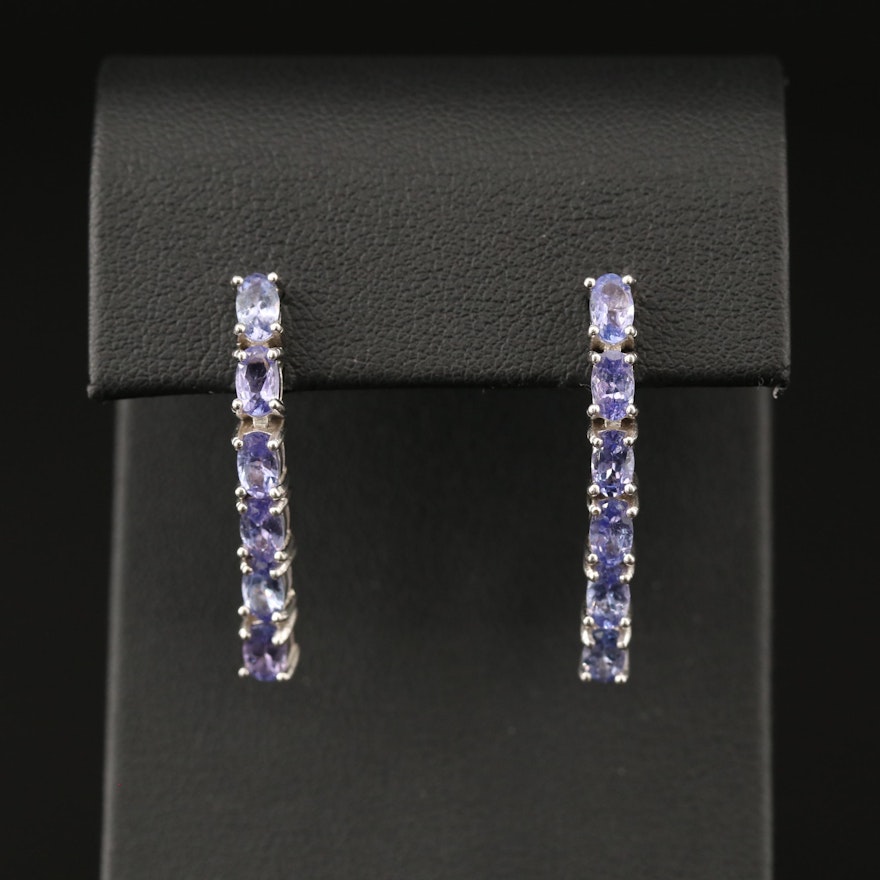 Sterling Silver Tanzanite Dangle Earrings