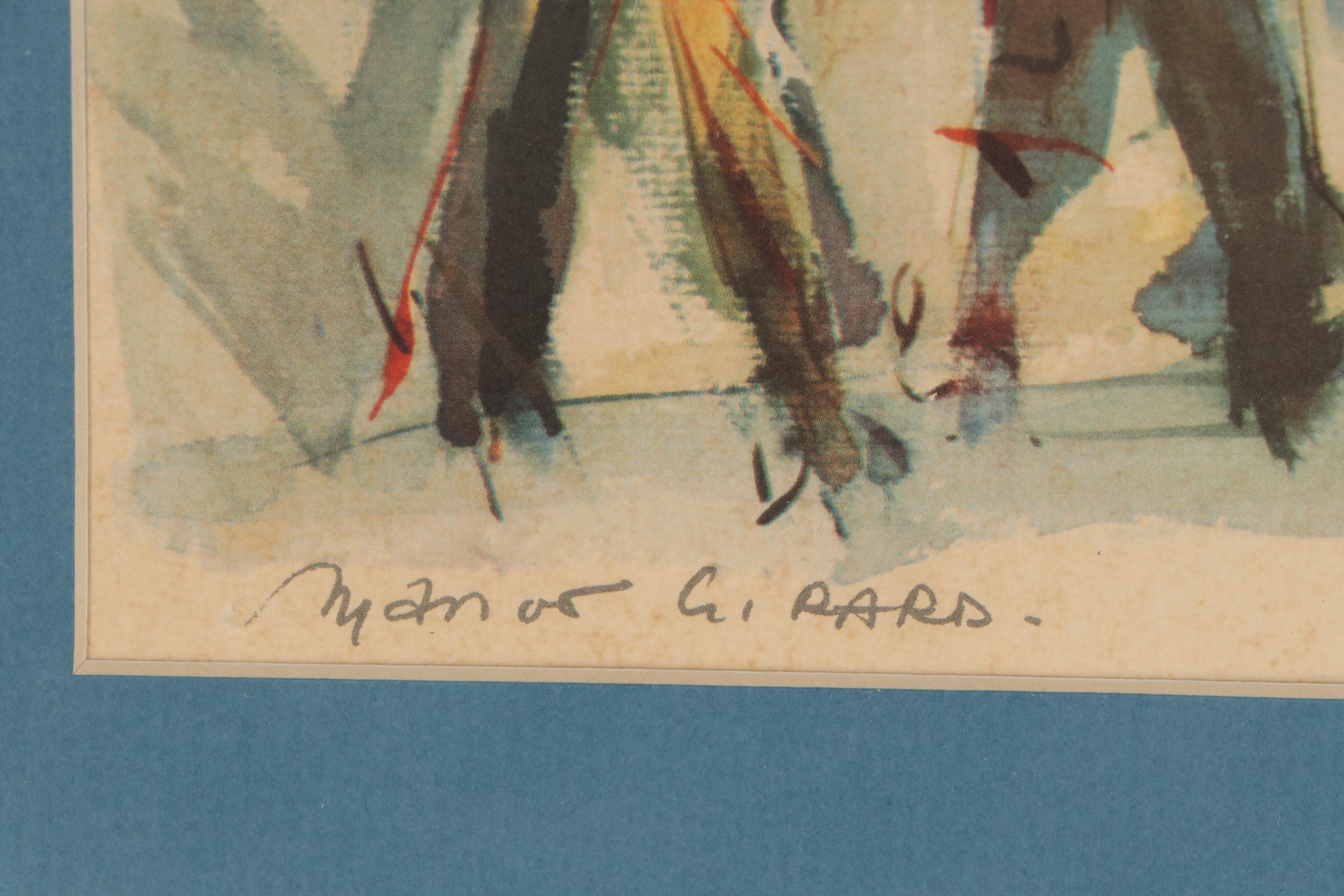 Offset Lithograph after Marius Girard "Paris, Notre Dame et les Bouquinistes"