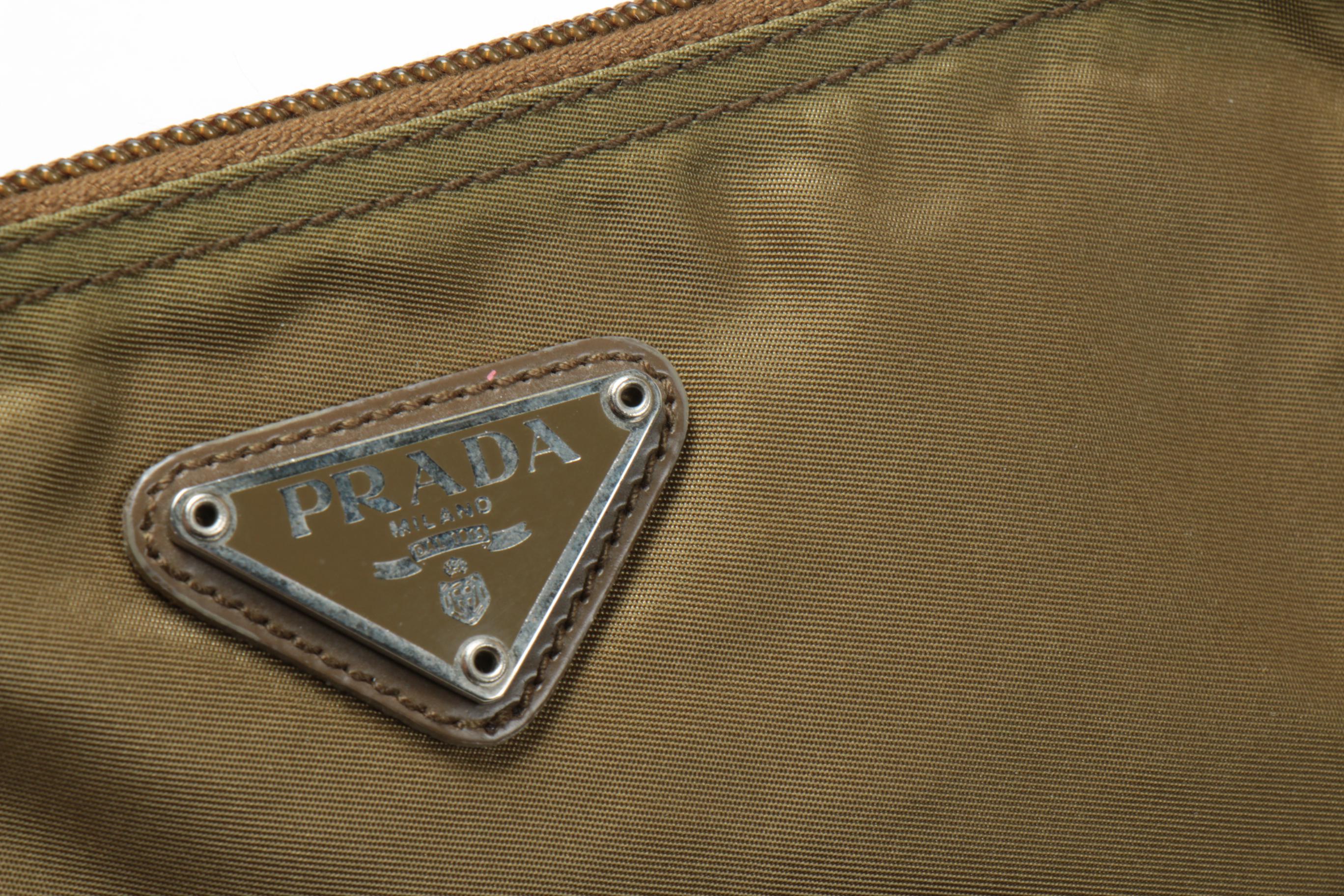 Prada Zip Pouch in Olive Tessuto Nylon