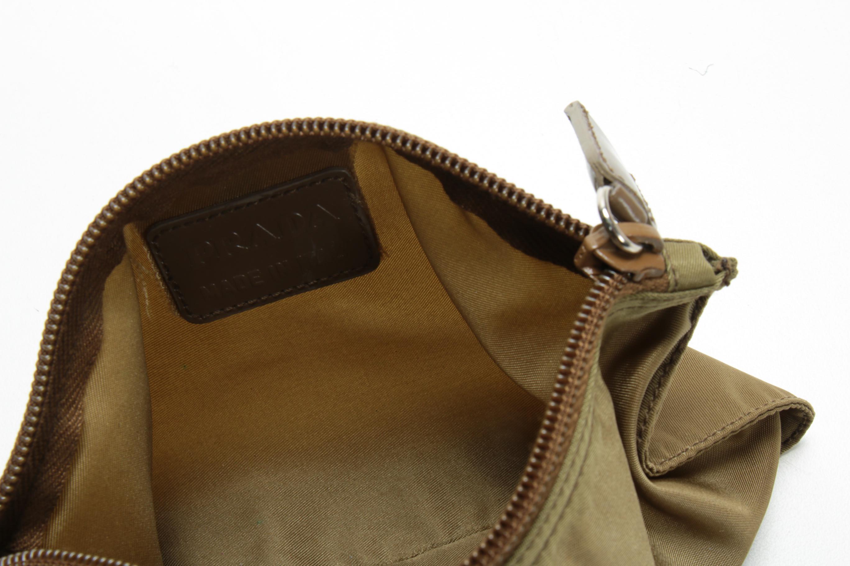 Prada Zip Pouch in Olive Tessuto Nylon