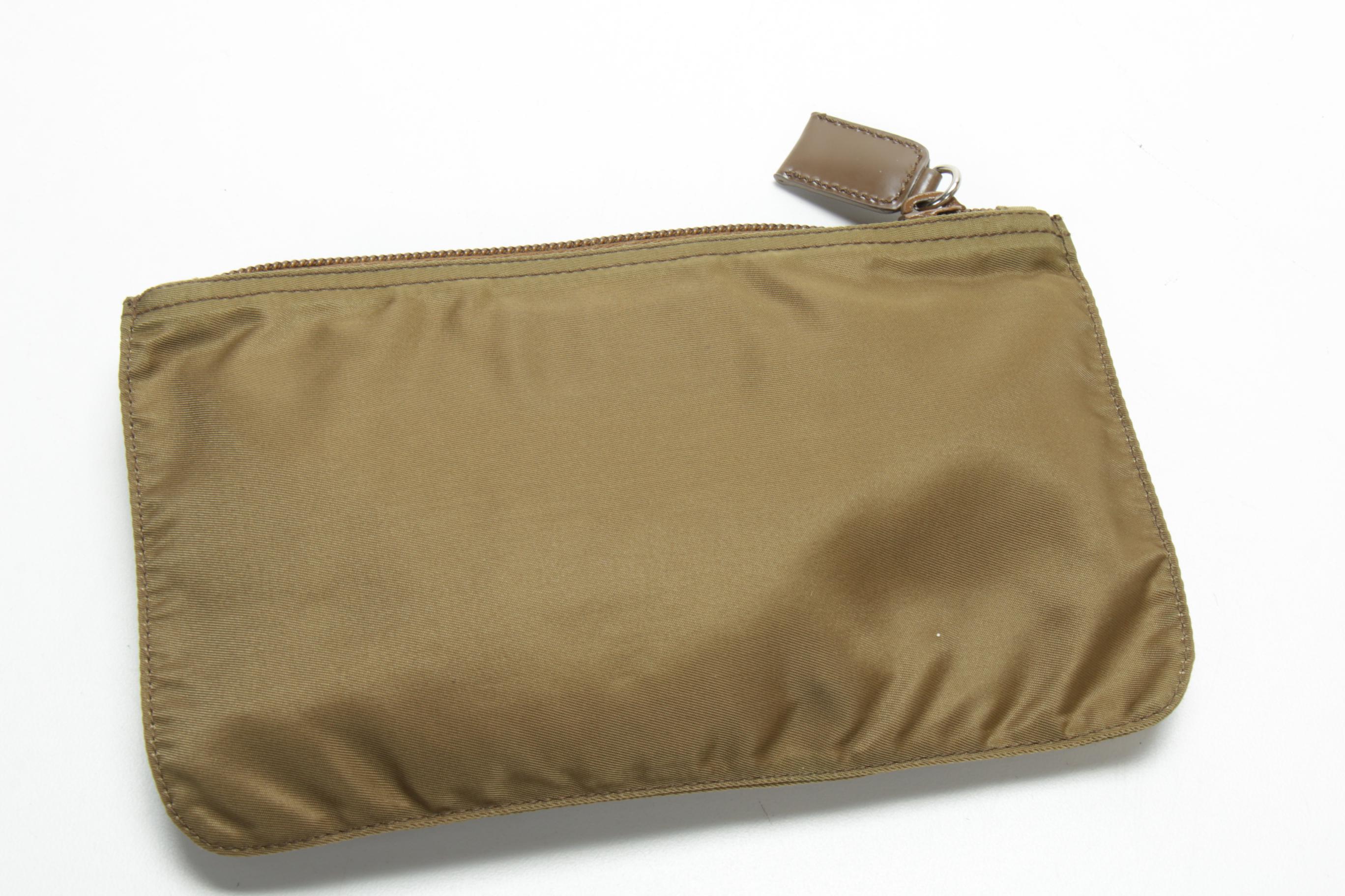 Prada Zip Pouch in Olive Tessuto Nylon