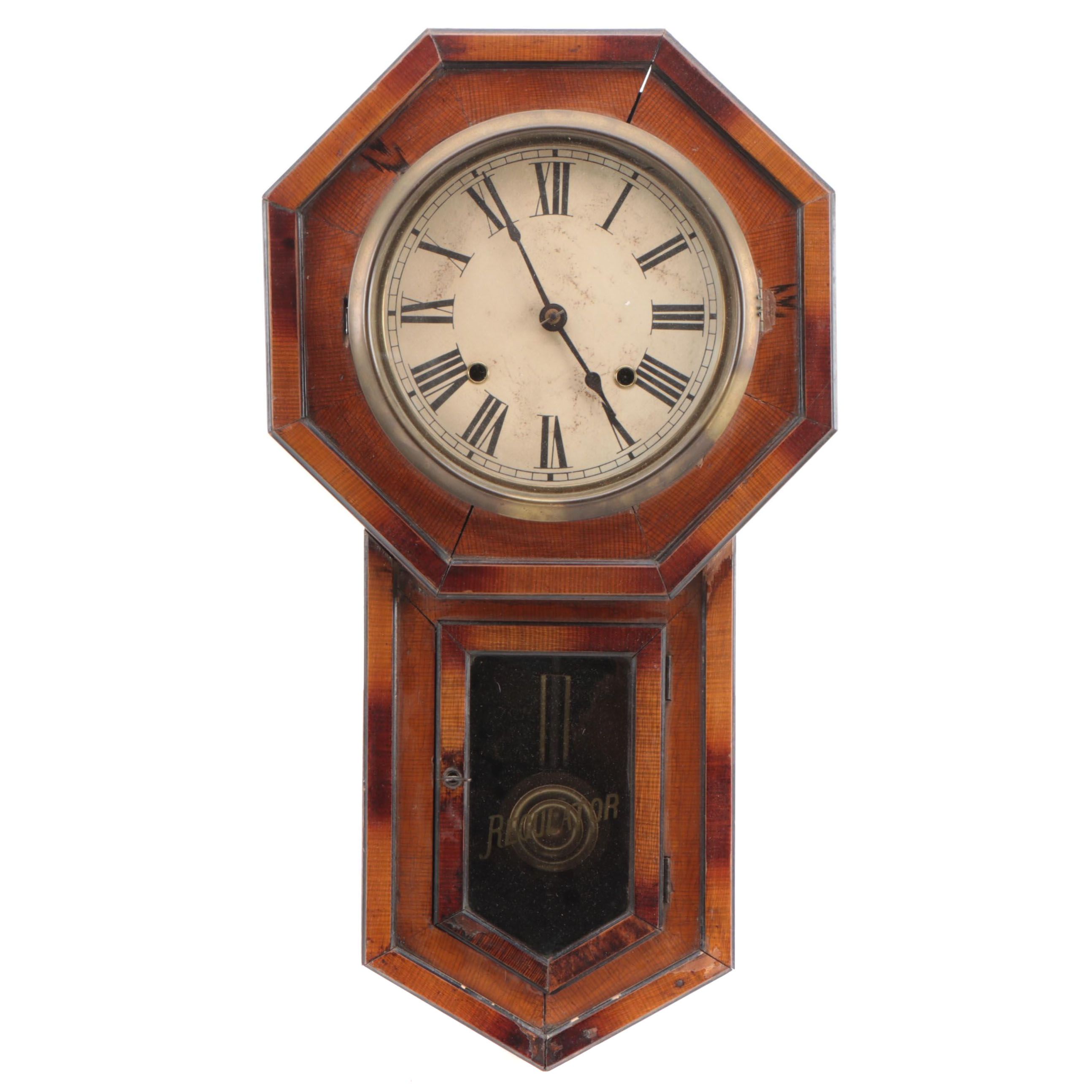 Seikosha Japanese 8 Day Wood Wall Clock, Early 20th Century