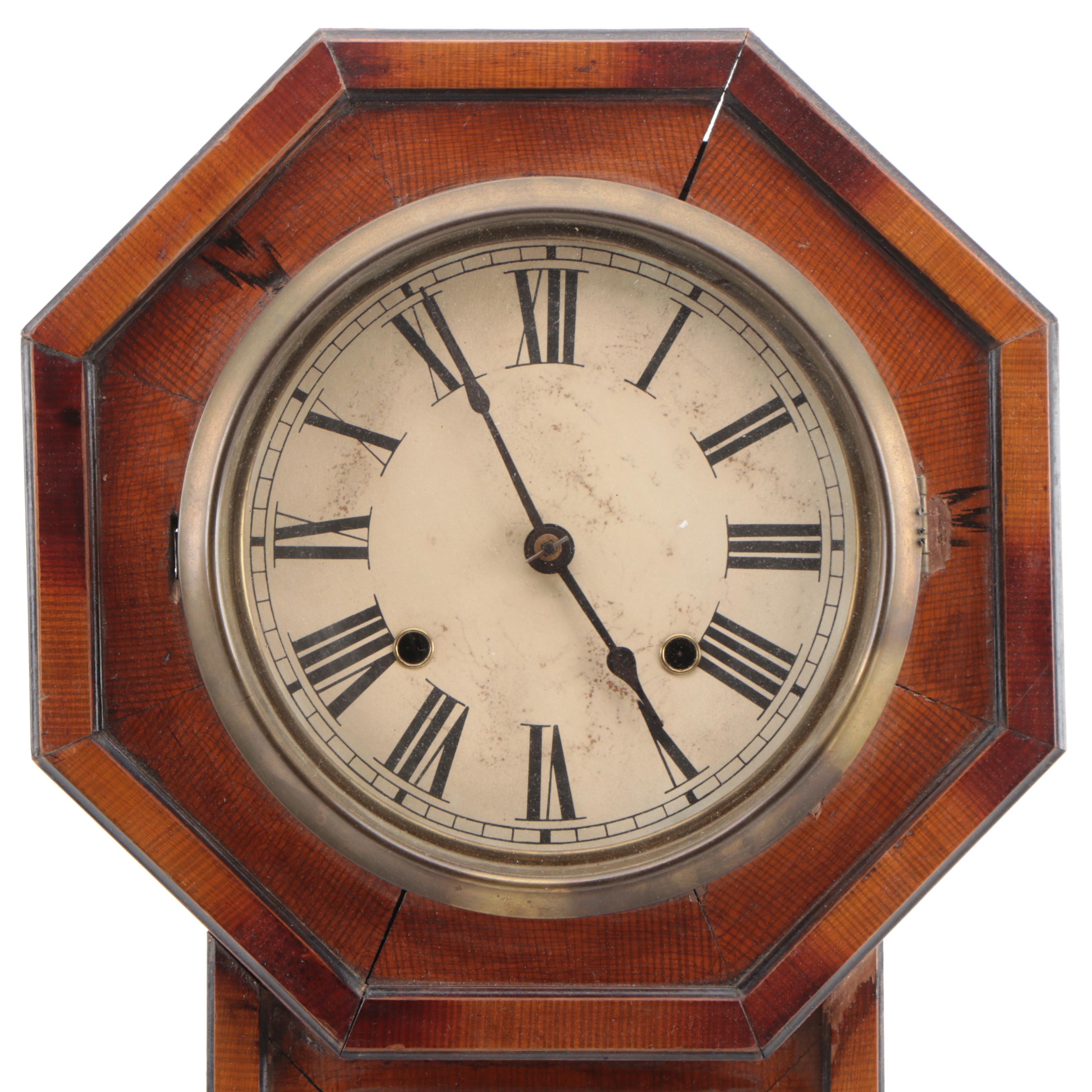 Seikosha Japanese 8 Day Wood Wall Clock, Early 20th Century