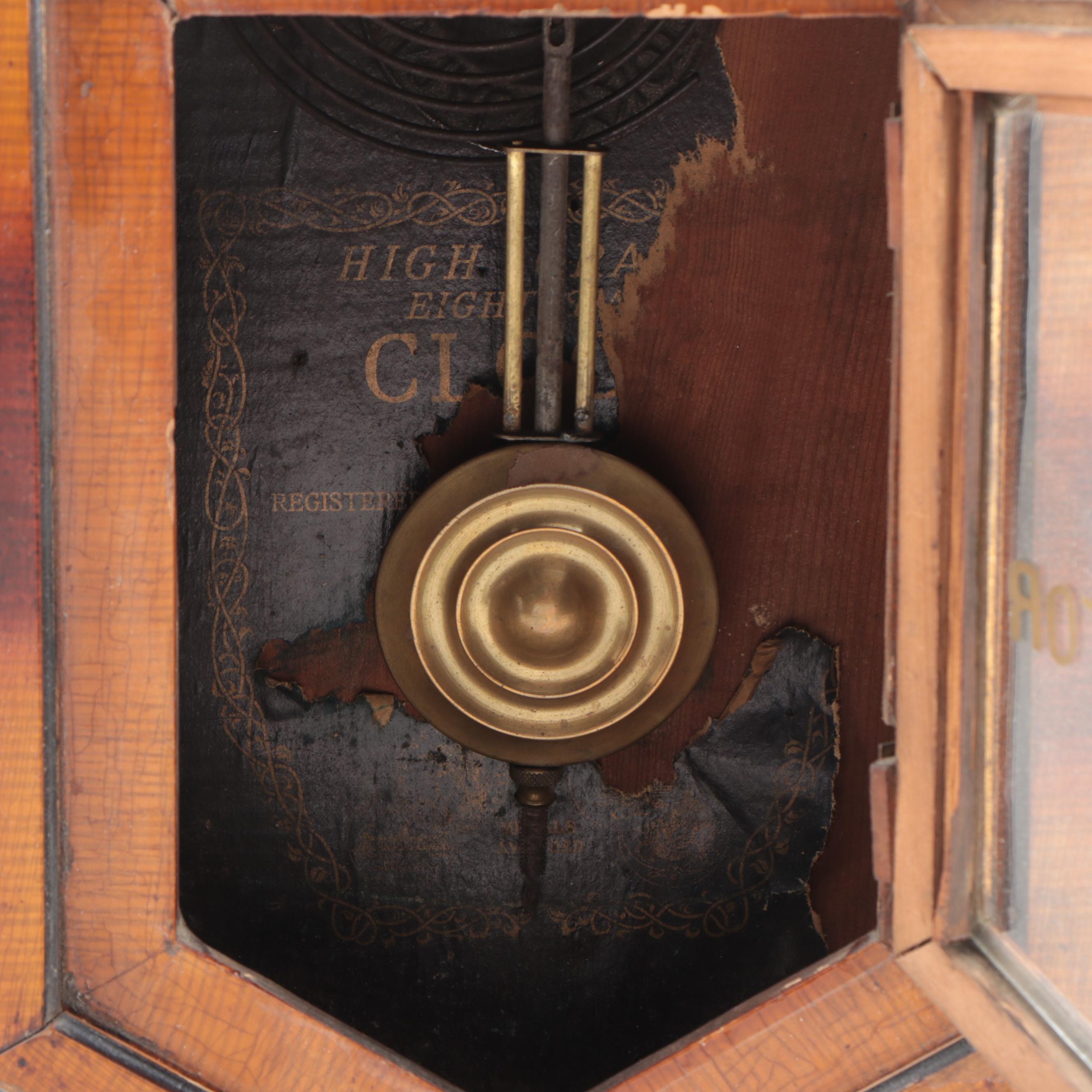 Seikosha Japanese 8 Day Wood Wall Clock, Early 20th Century