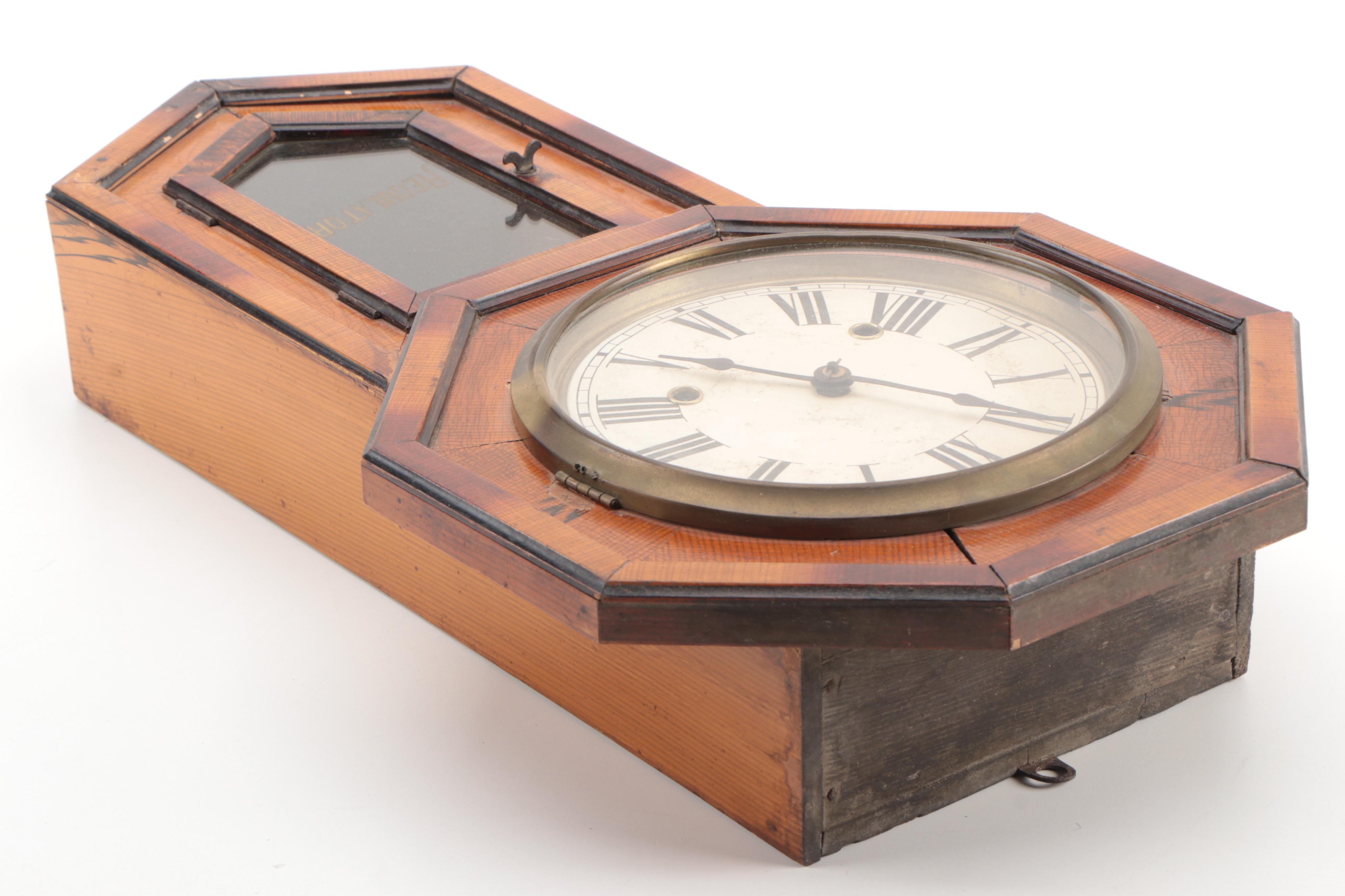 Seikosha Japanese 8 Day Wood Wall Clock, Early 20th Century