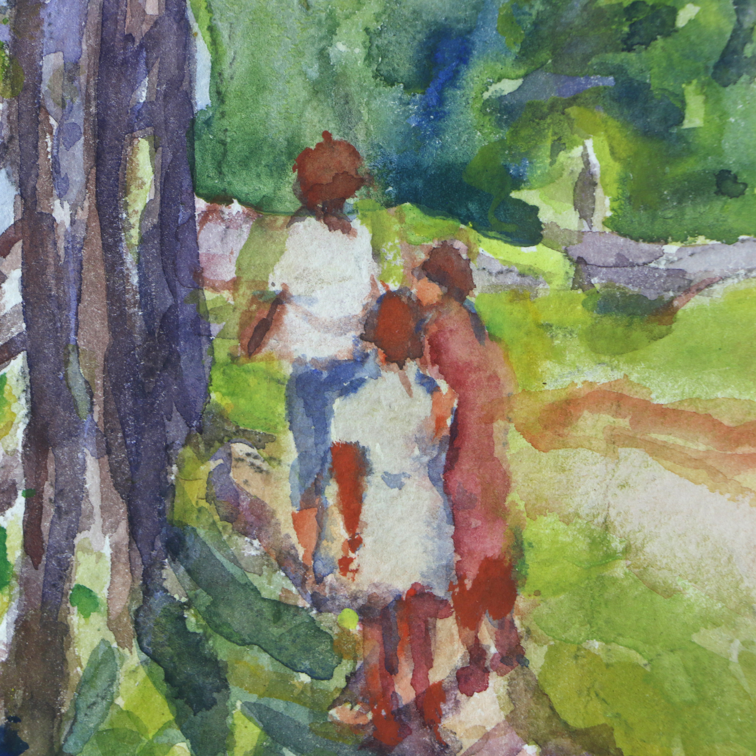 Emma Mendenhall Landscape Watercolor Painting, Early 20th Century