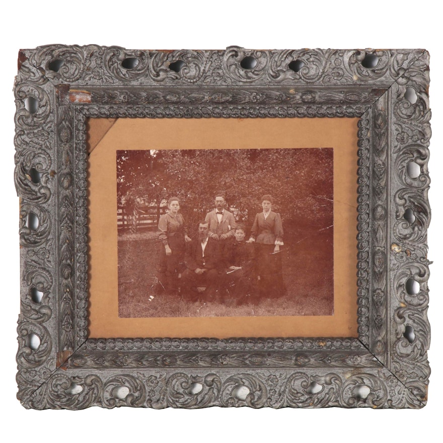 Toned Silver Gelatin Family Portrait Photograph, Late 19th Century