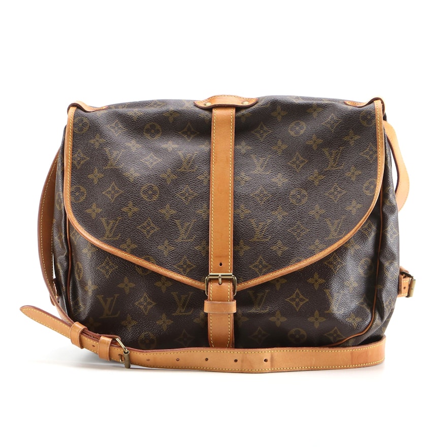 Louis Vuitton Saumur 35 Messenger Bag in Monogram Canvas and Vachetta Leather