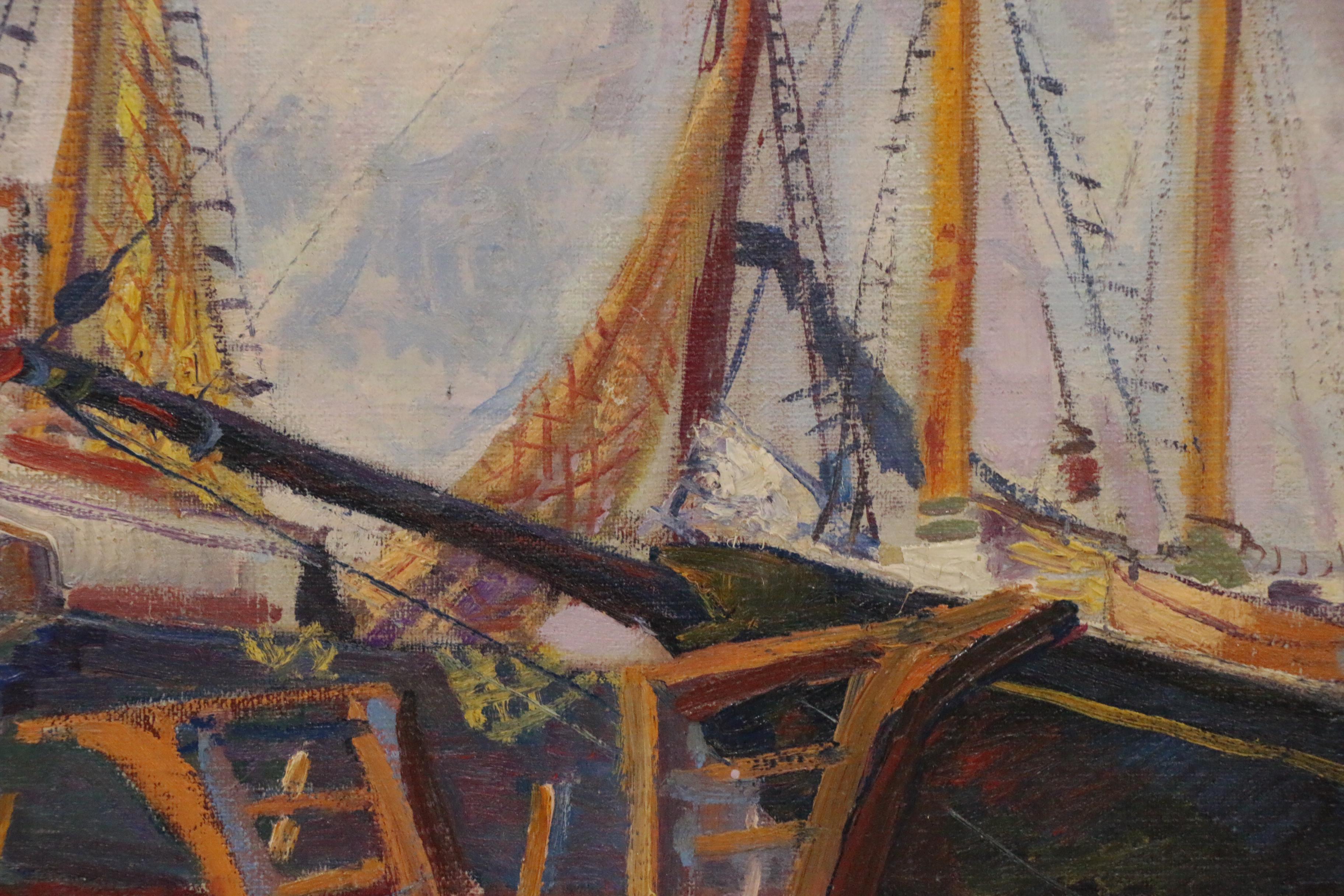 Reginald "Reggie" Leslie Grooms Oil Painting "On The Ways," 1984