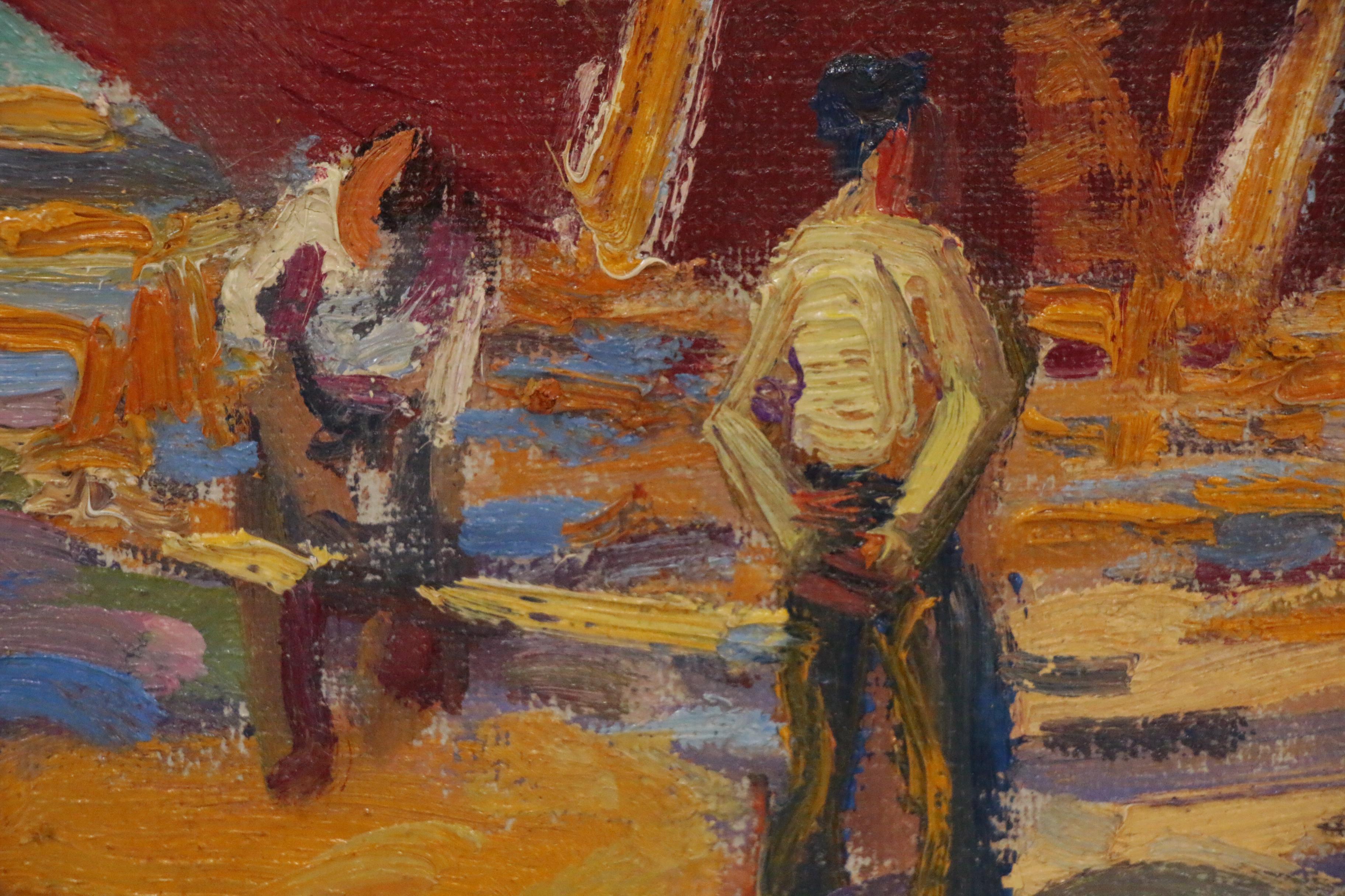 Reginald "Reggie" Leslie Grooms Oil Painting "On The Ways," 1984