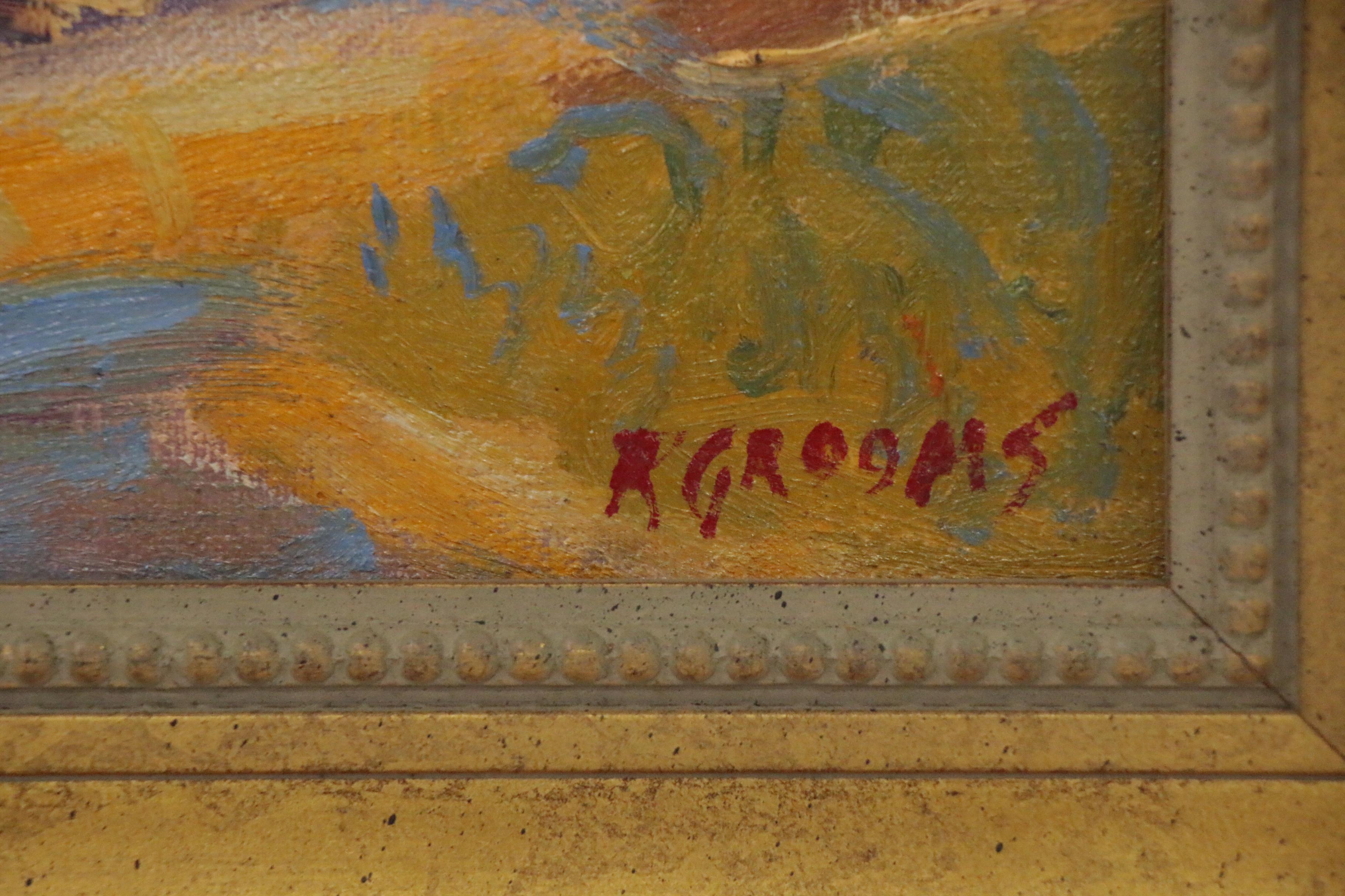 Reginald "Reggie" Leslie Grooms Oil Painting "On The Ways," 1984