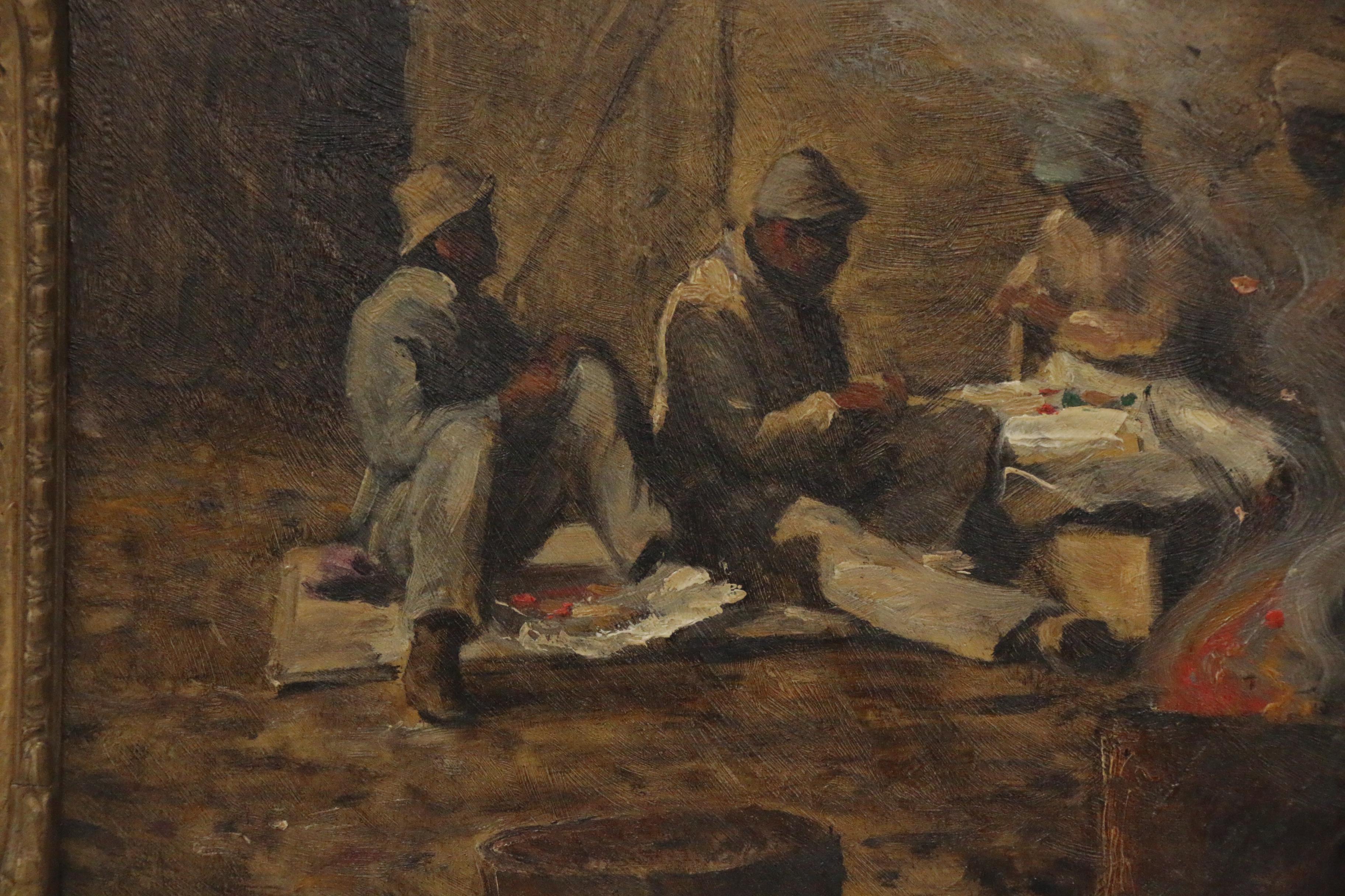 Matthew Daly Oil Painting "Hod Carriers at Lunch", 1920