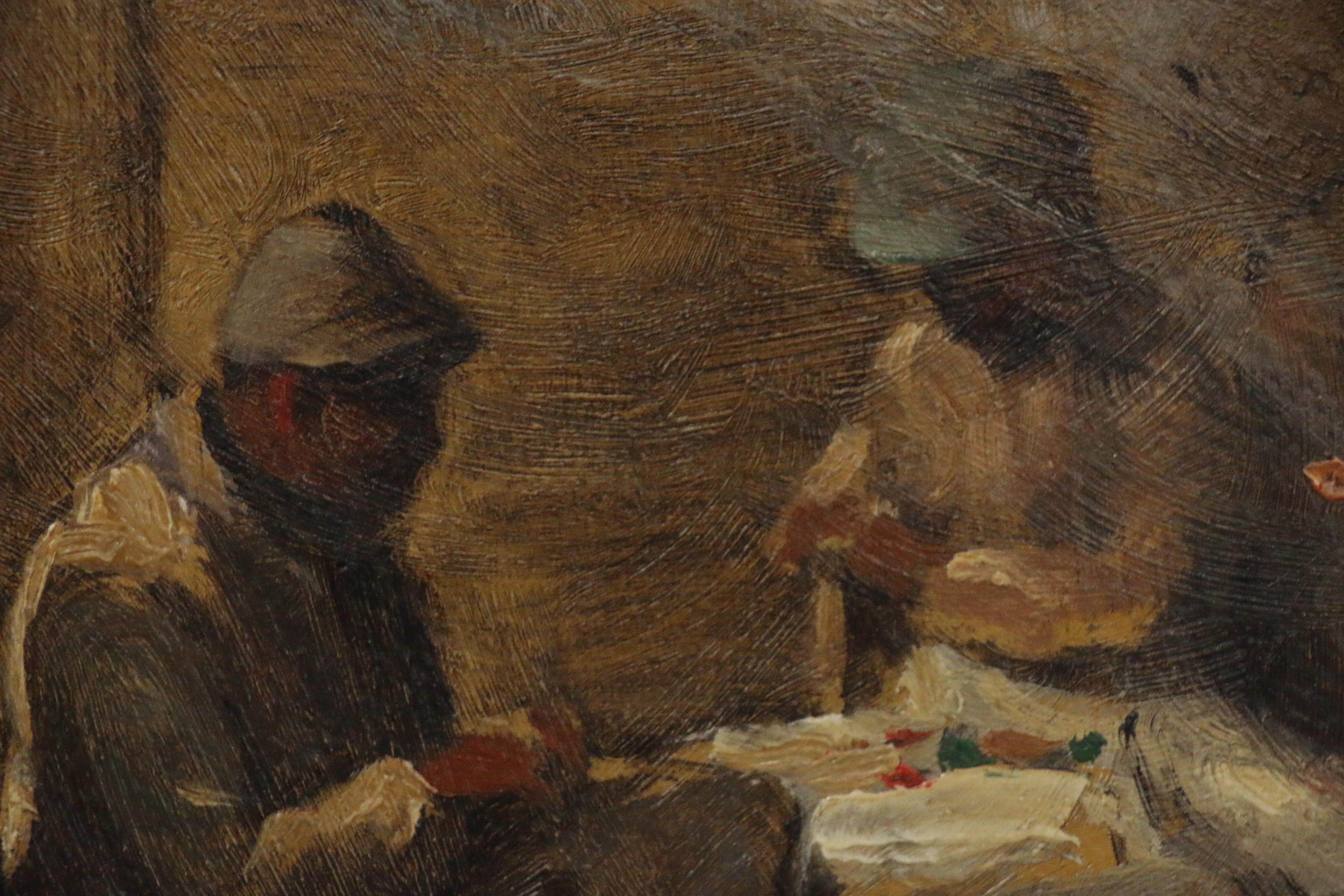 Matthew Daly Oil Painting "Hod Carriers at Lunch", 1920