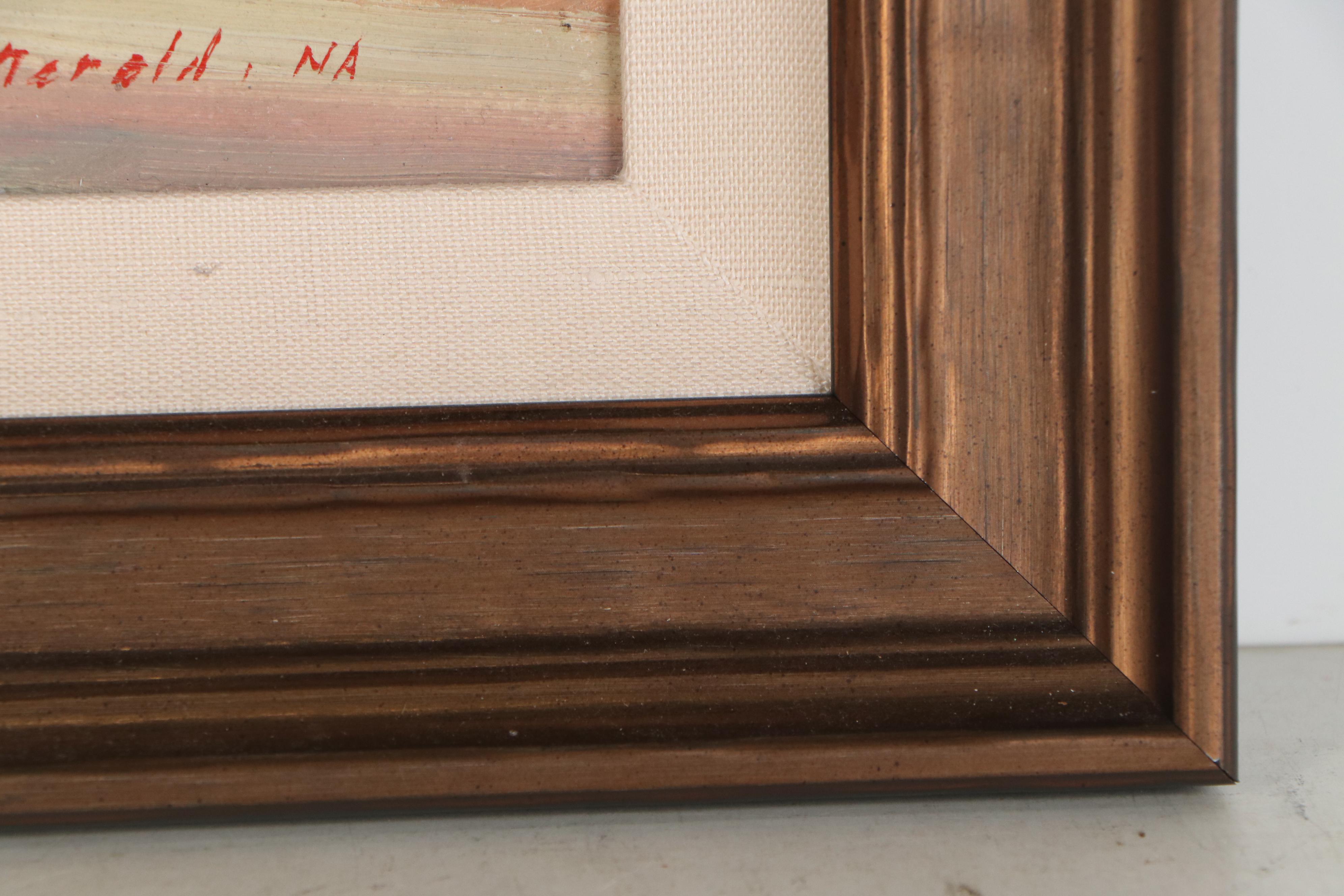 Edmond James Fitzgerald Oil Painting of Residential Scene, Late 20th Century