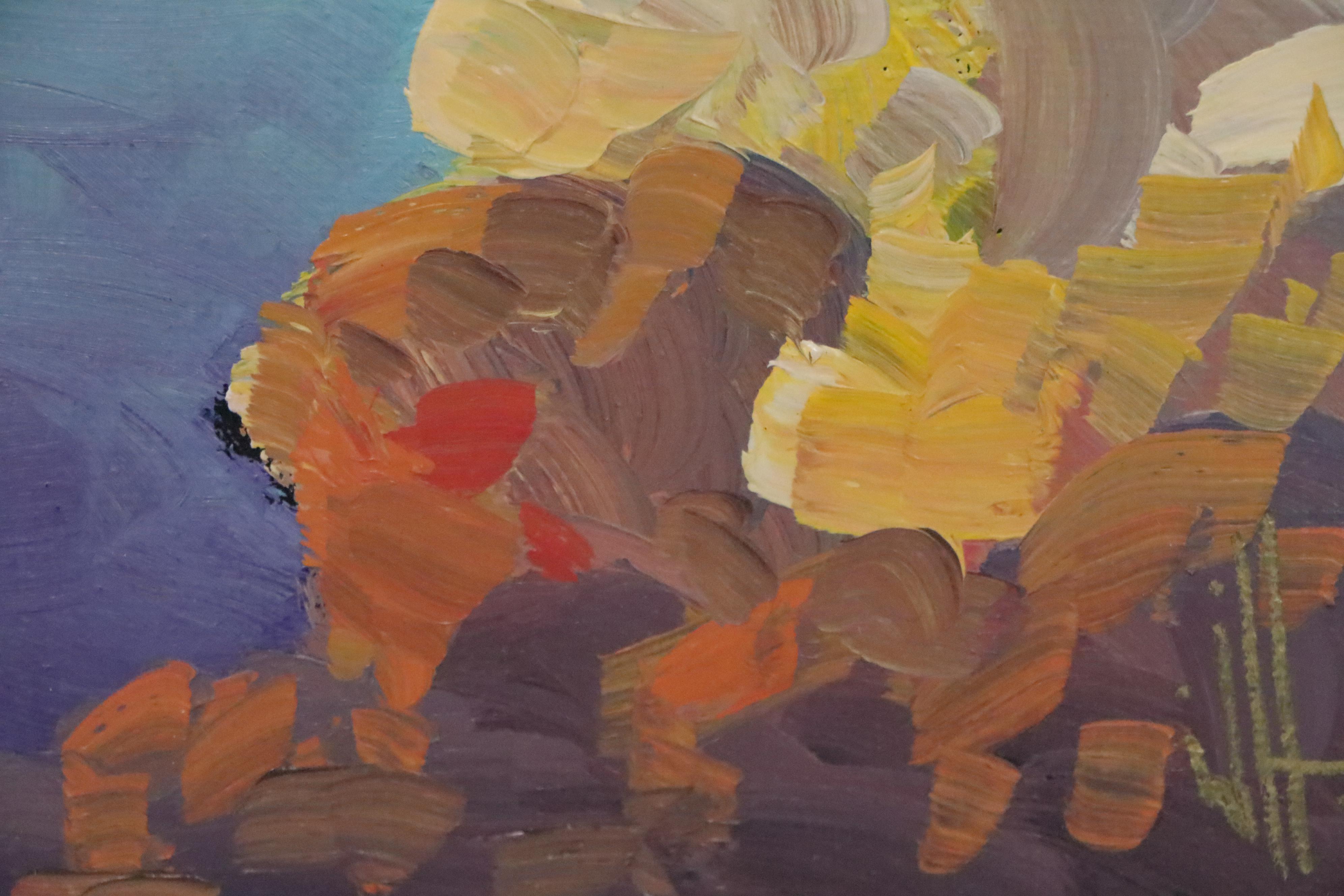 William Hawkins Oil Painting of Billowing Clouds, 21st Century