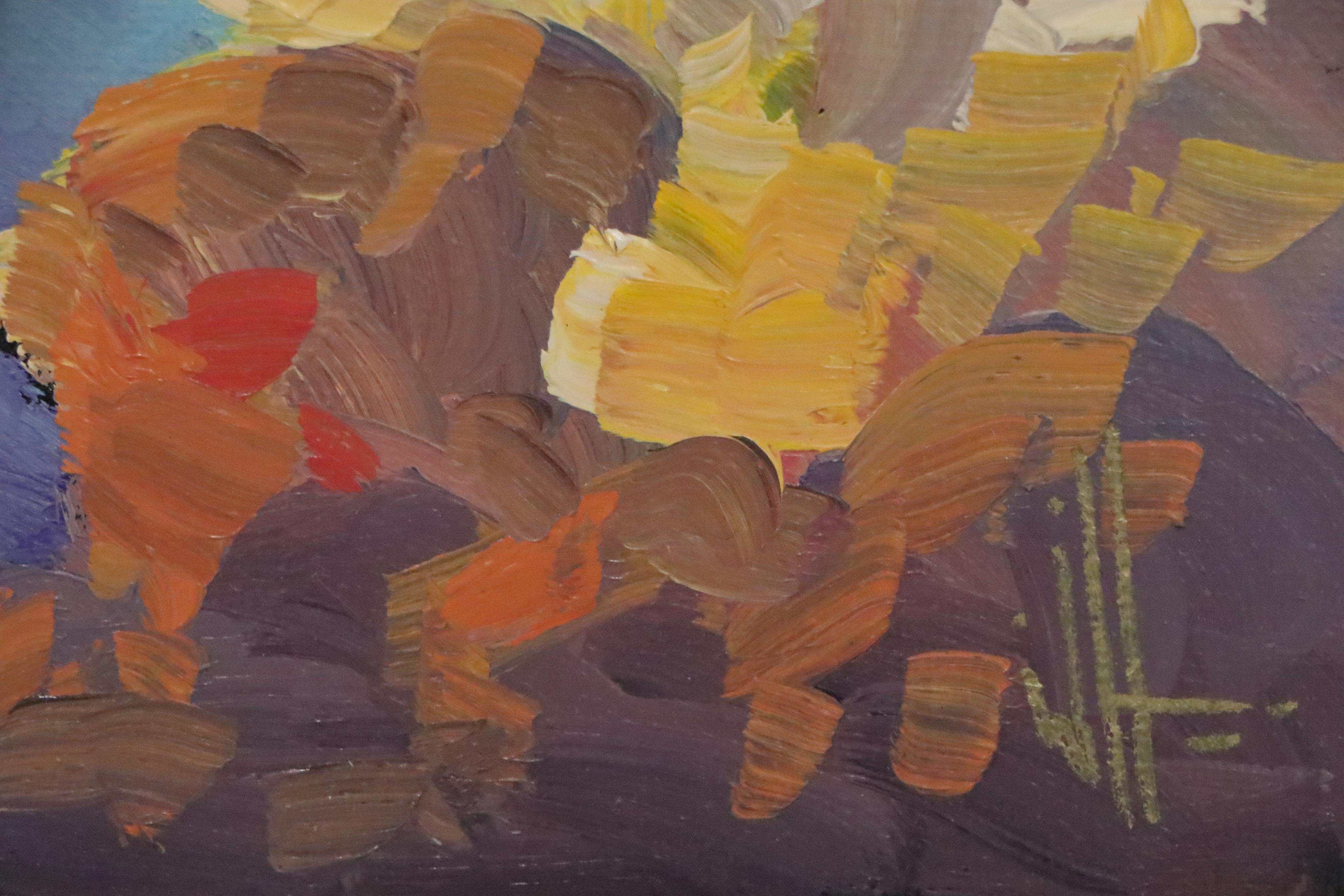 William Hawkins Oil Painting of Billowing Clouds, 21st Century