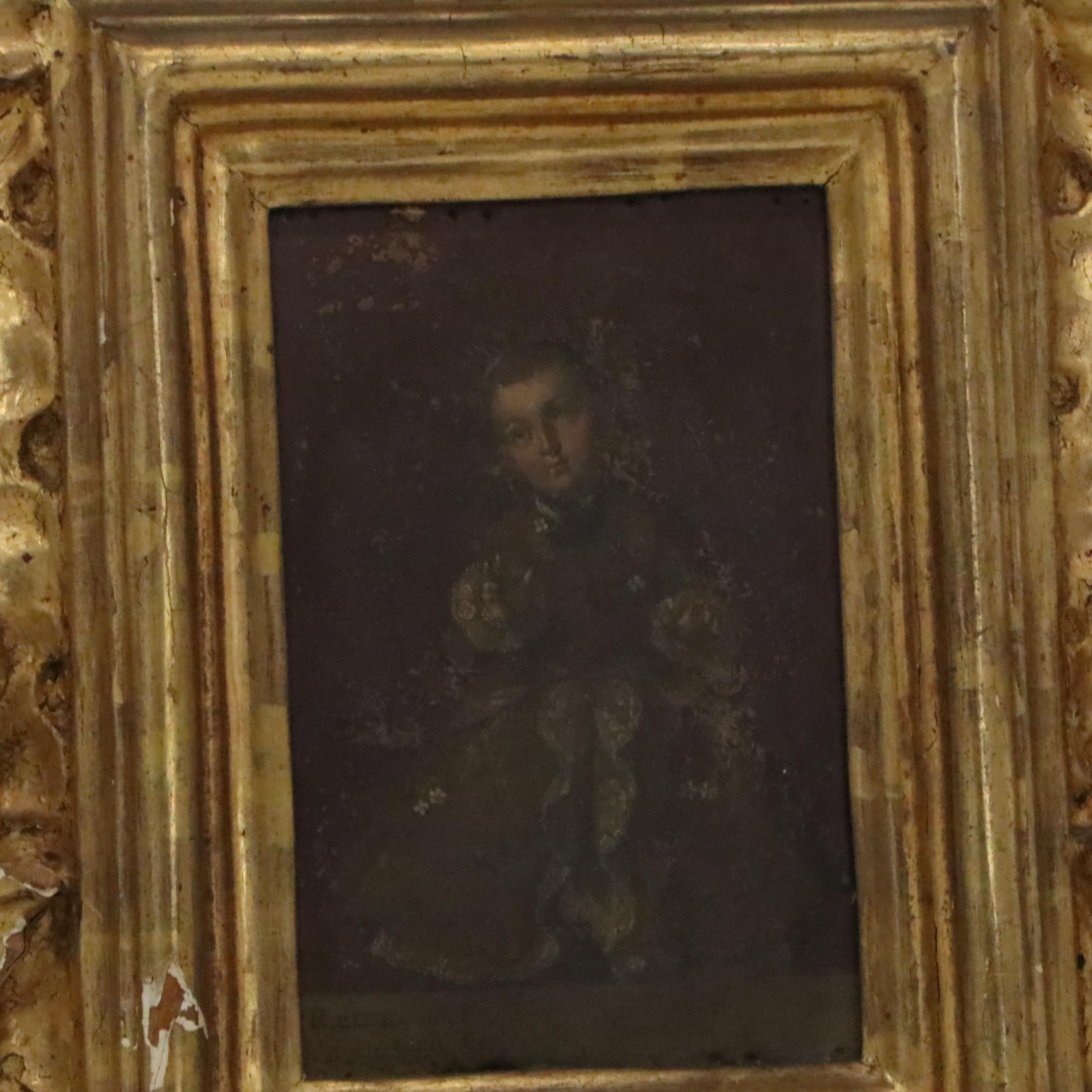 Cuzco School Style Oil Painting of Baby Jesus, 19th Century