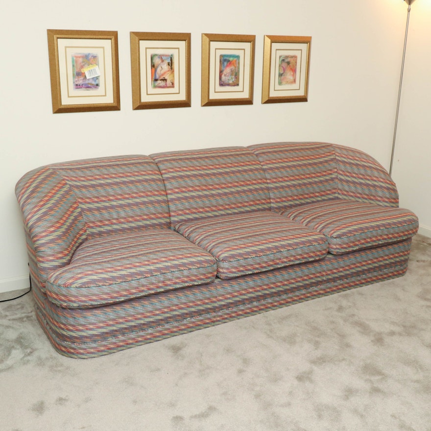 Classics Geometric Upholstered Sofa, Late 20th Century