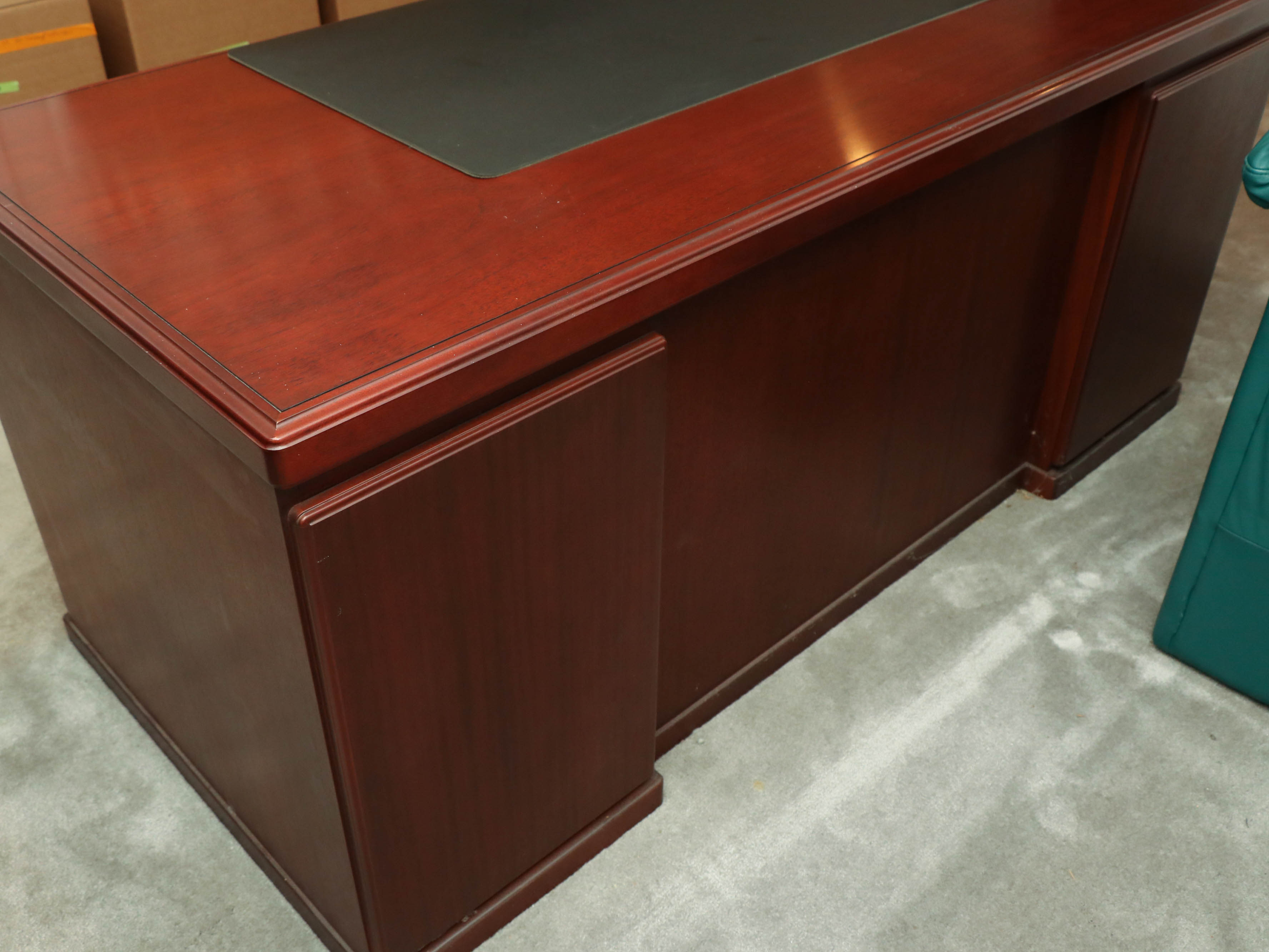Kimball Modern Wood Executive Desk in Cherry Finish, Late 20th Century