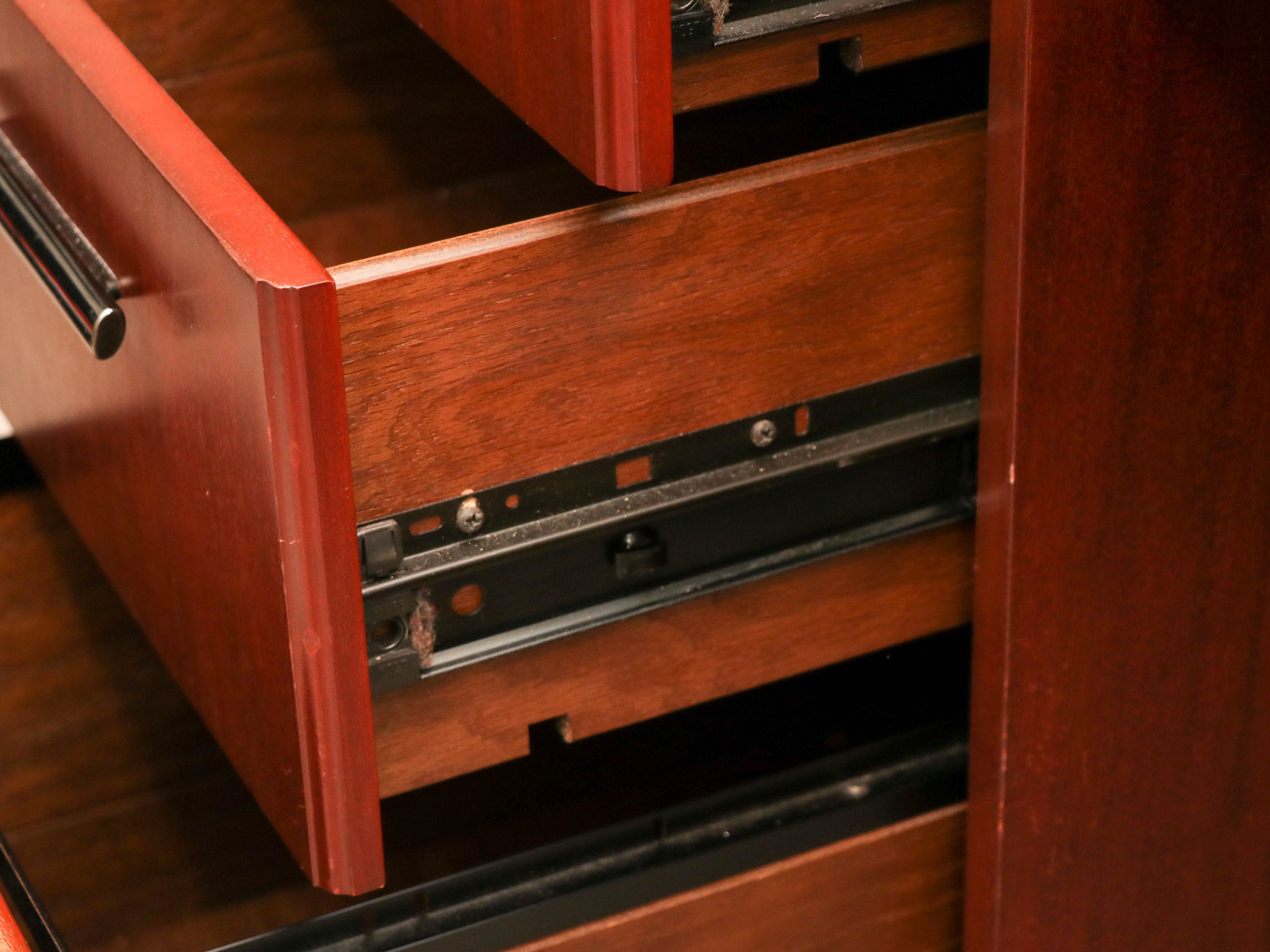 Kimball Modern Wood Executive Desk in Cherry Finish, Late 20th Century