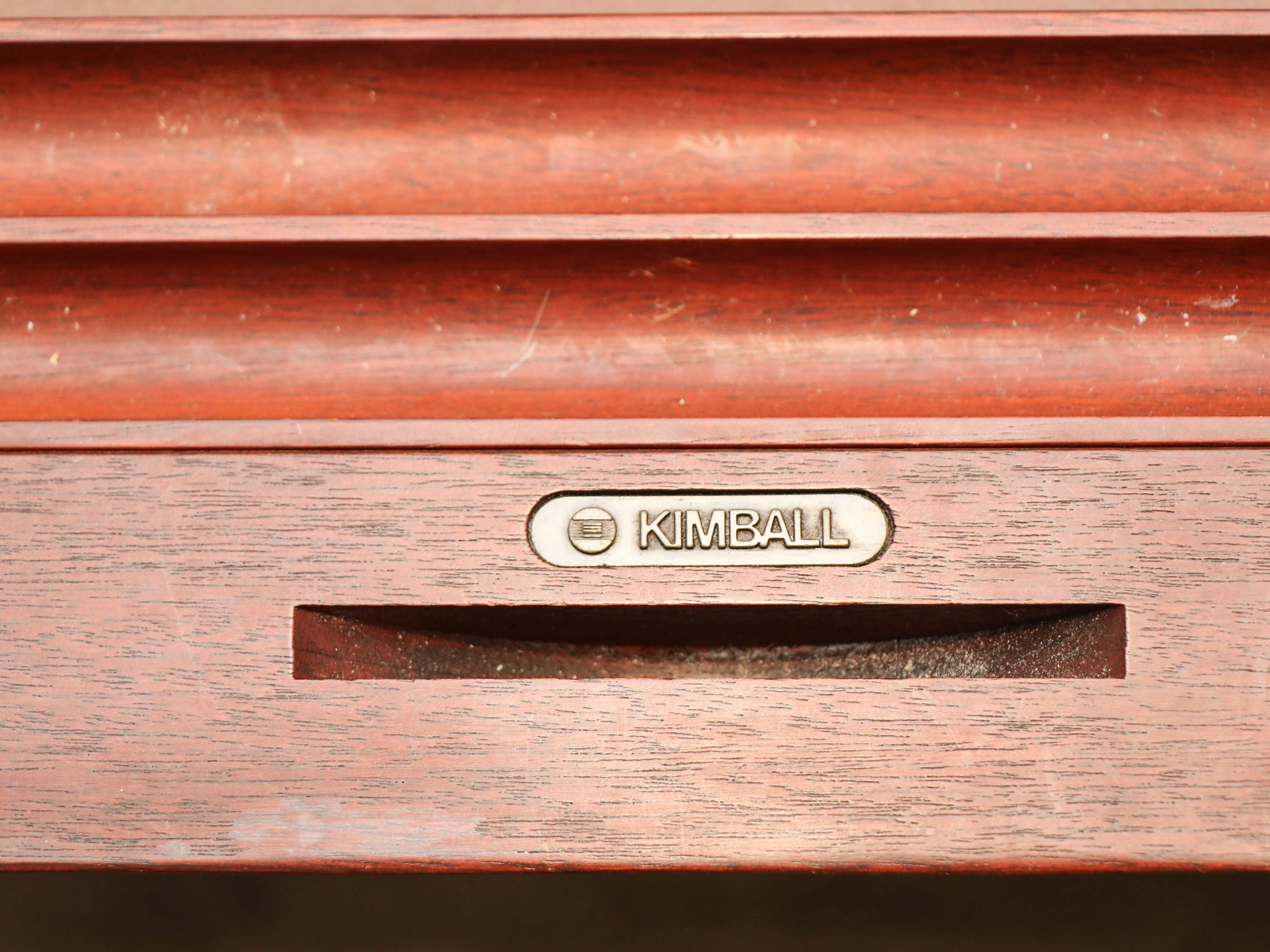 Kimball Modern Wood Executive Desk in Cherry Finish, Late 20th Century