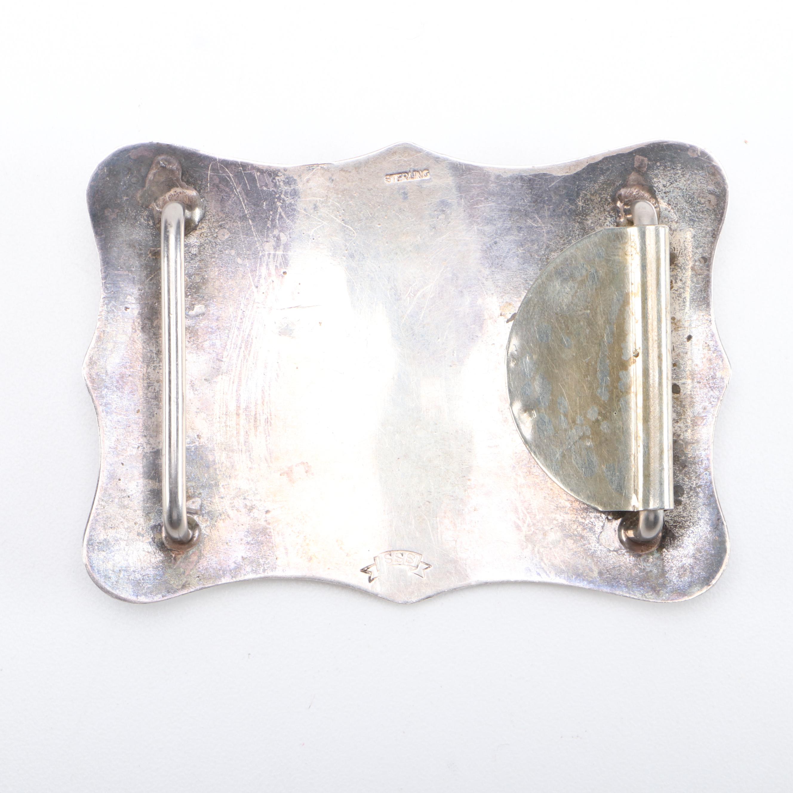 Silver State Silver Company Sterling Silver Western Horst Motif Belt Buckle