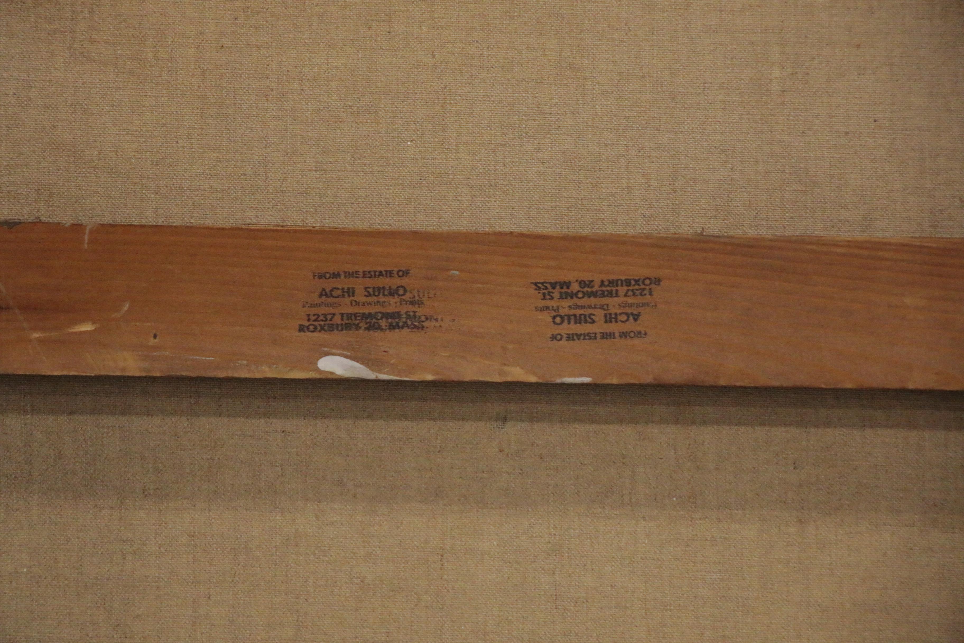 Achillo “Achi” Sullo Monumental Abstract Oil and Acrylic Painting, circa 1970