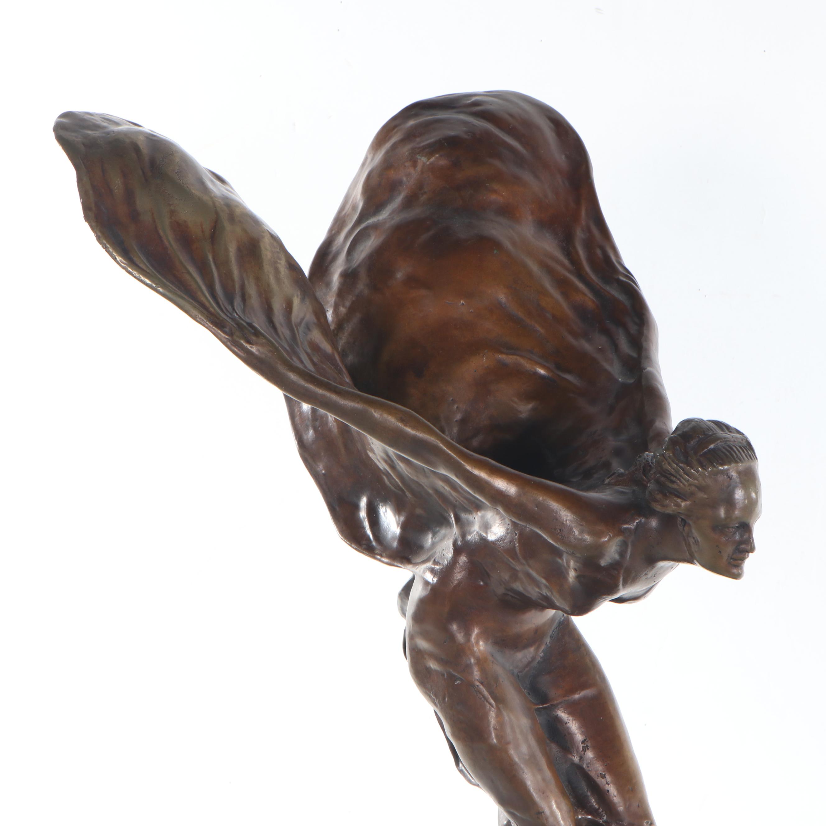 Bronze Sculpture after Charles Sykes "Spirit of Ecstasy", 20th Century
