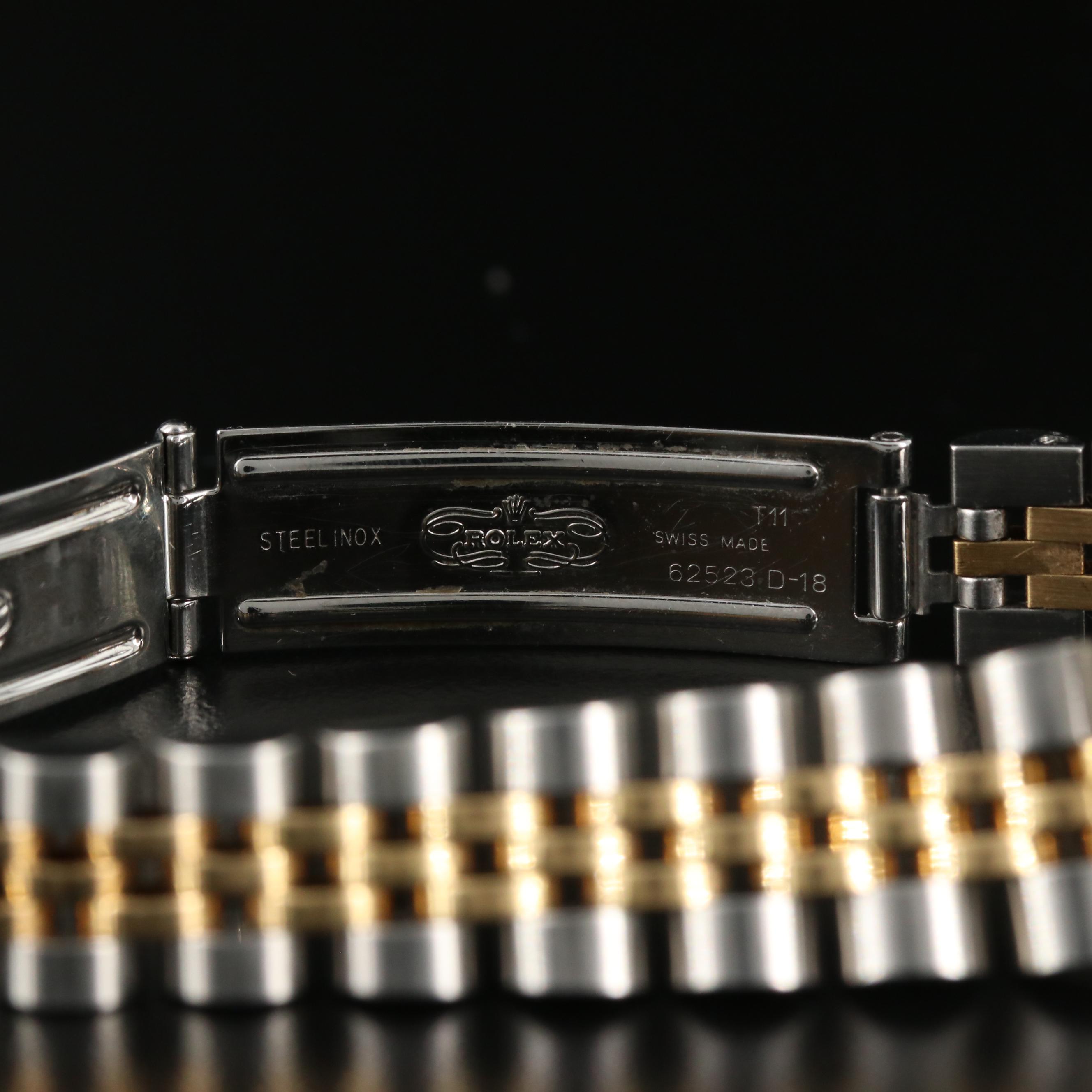 1993 Rolex Datejust 18K and Stainless Steel Diamond Bezel Automatic Watch