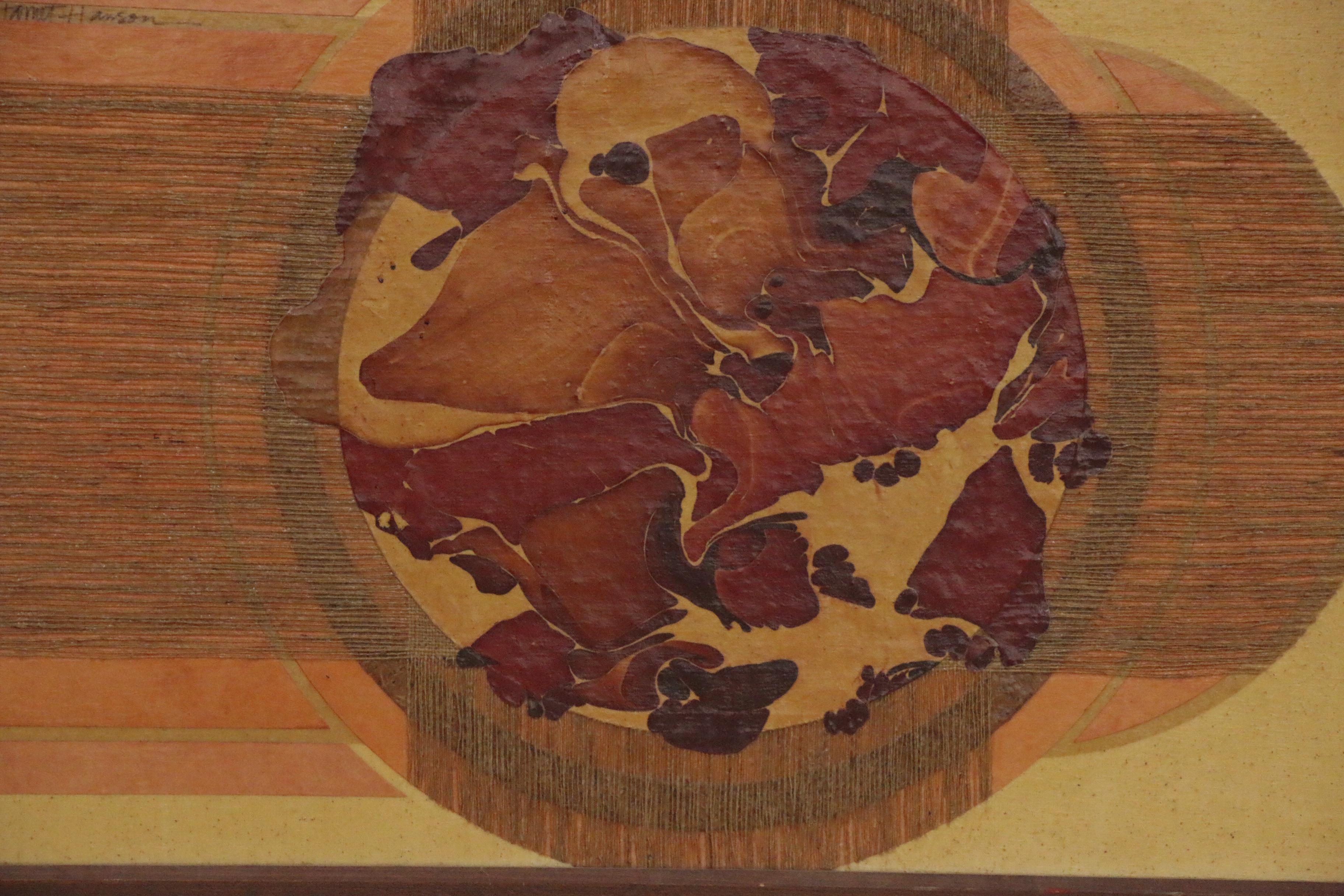 Harriet Hanson Mixed Media Abstract Painting, Mid to Late 20th Century