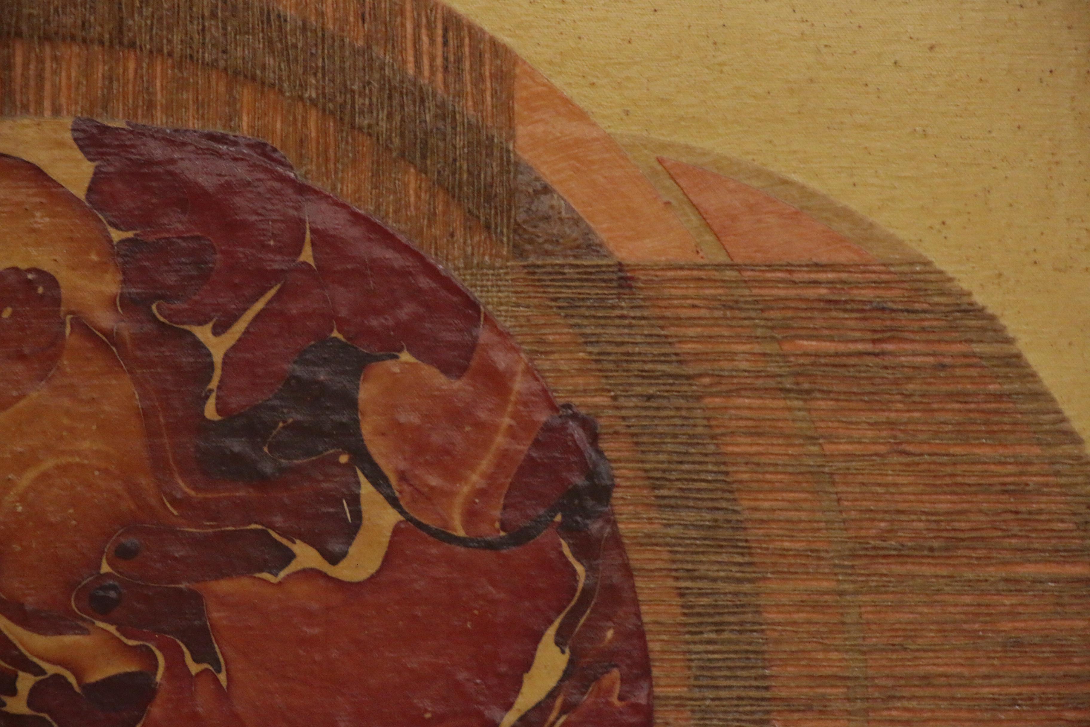 Harriet Hanson Mixed Media Abstract Painting, Mid to Late 20th Century