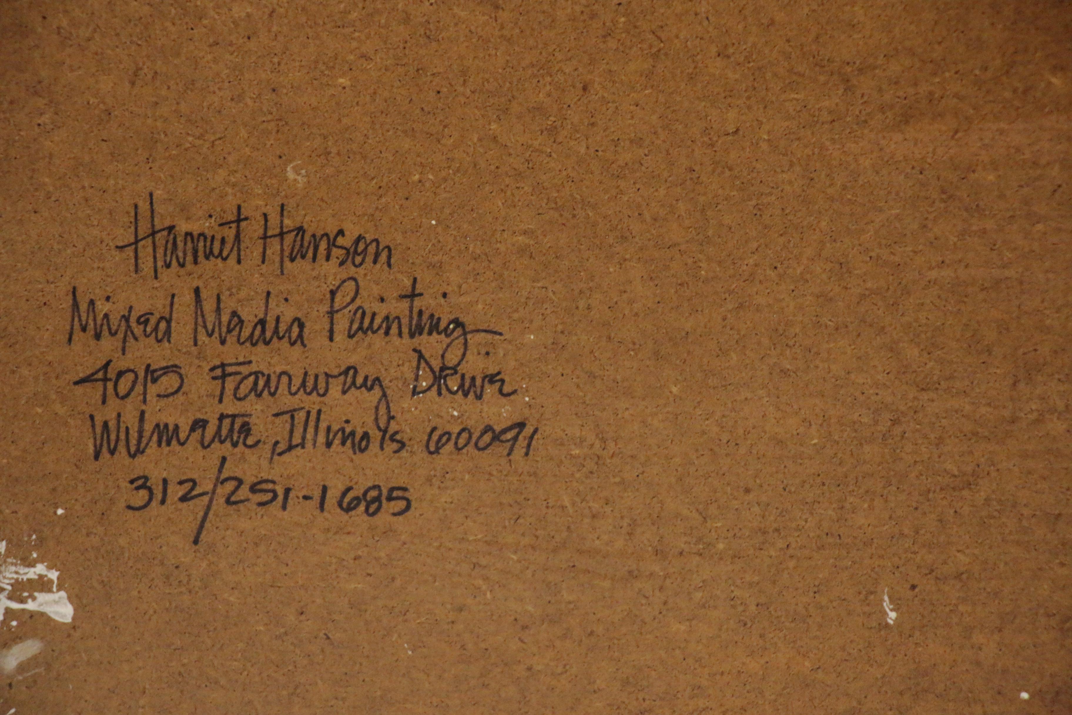 Harriet Hanson Mixed Media Abstract Painting, Mid to Late 20th Century