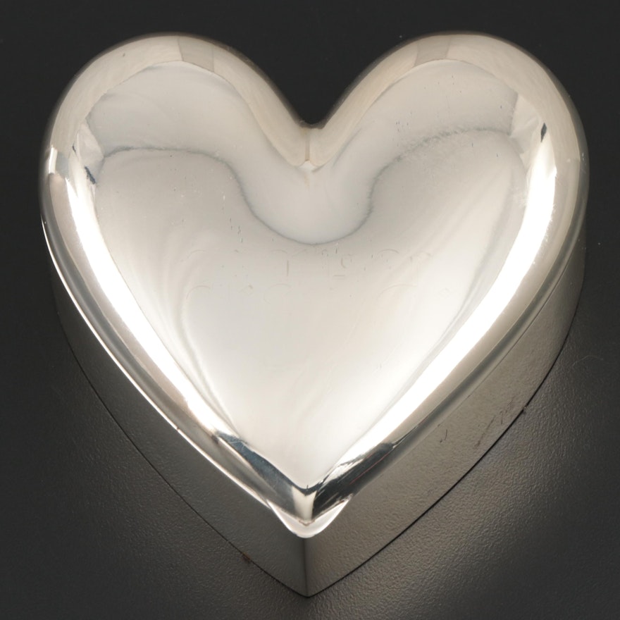 R. Blackinton & Co. Sterling Silver Heart Box, Early to Mid 20th C.