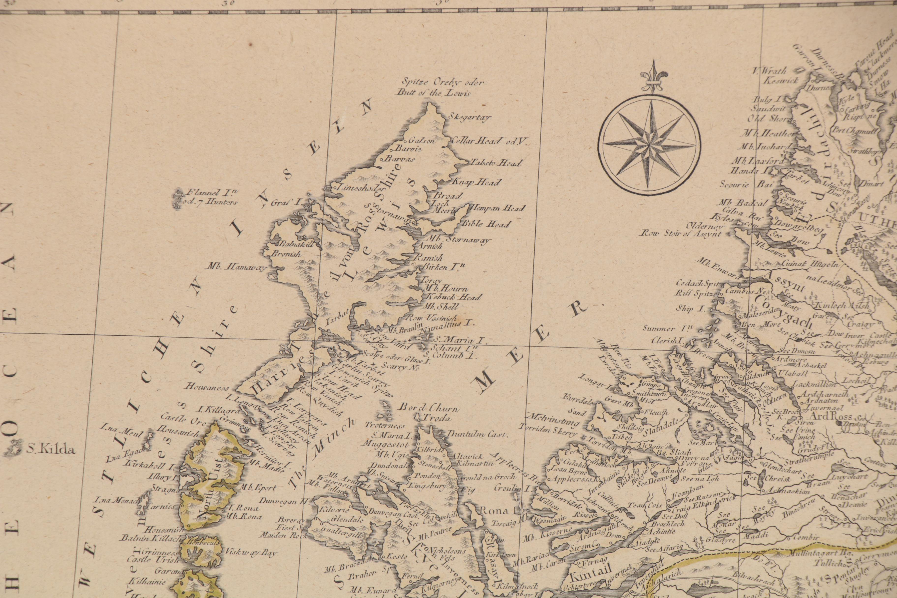 Johann Stenger after James Dorret Map Engraving "Karte von Scotland," 1787