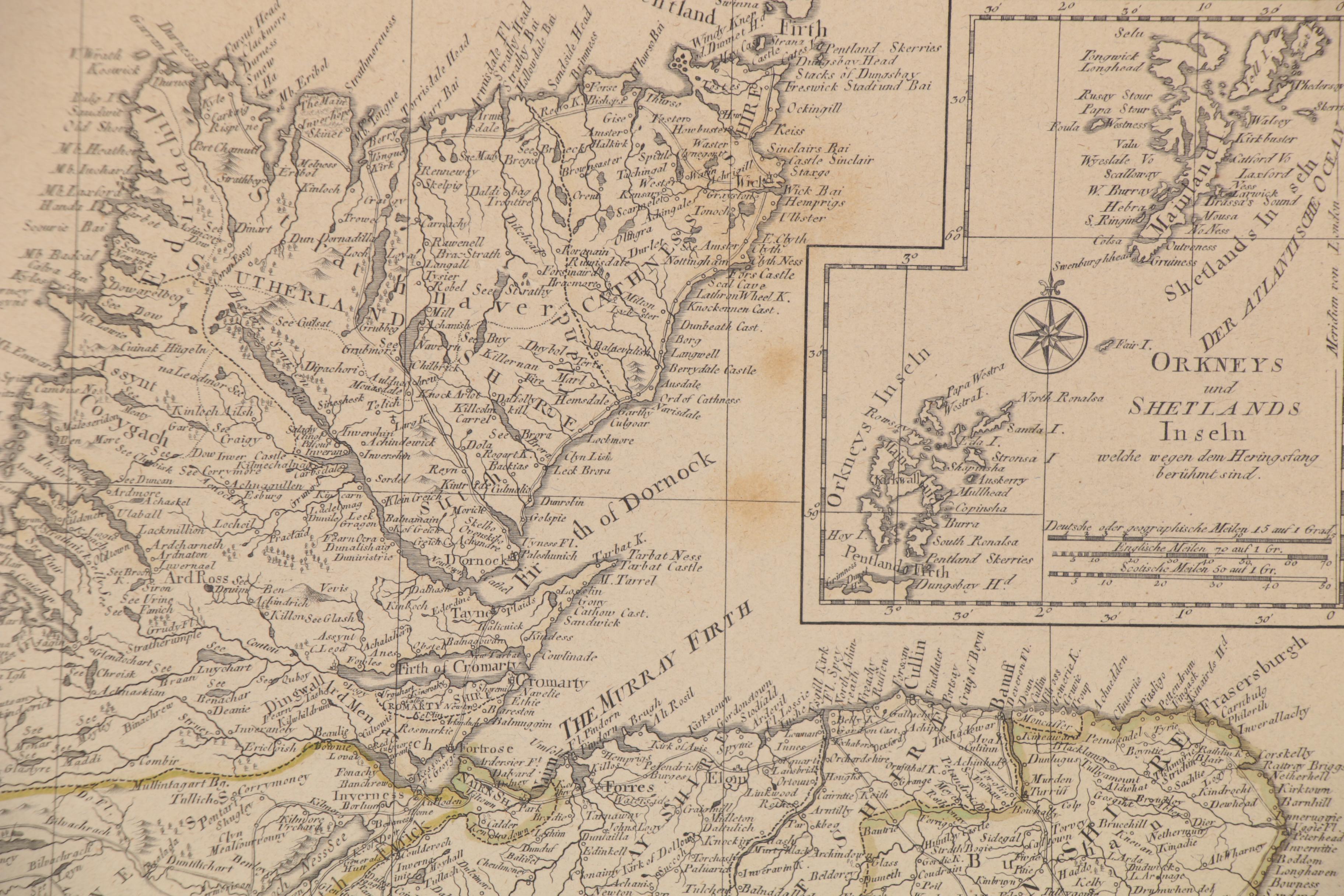 Johann Stenger after James Dorret Map Engraving "Karte von Scotland," 1787