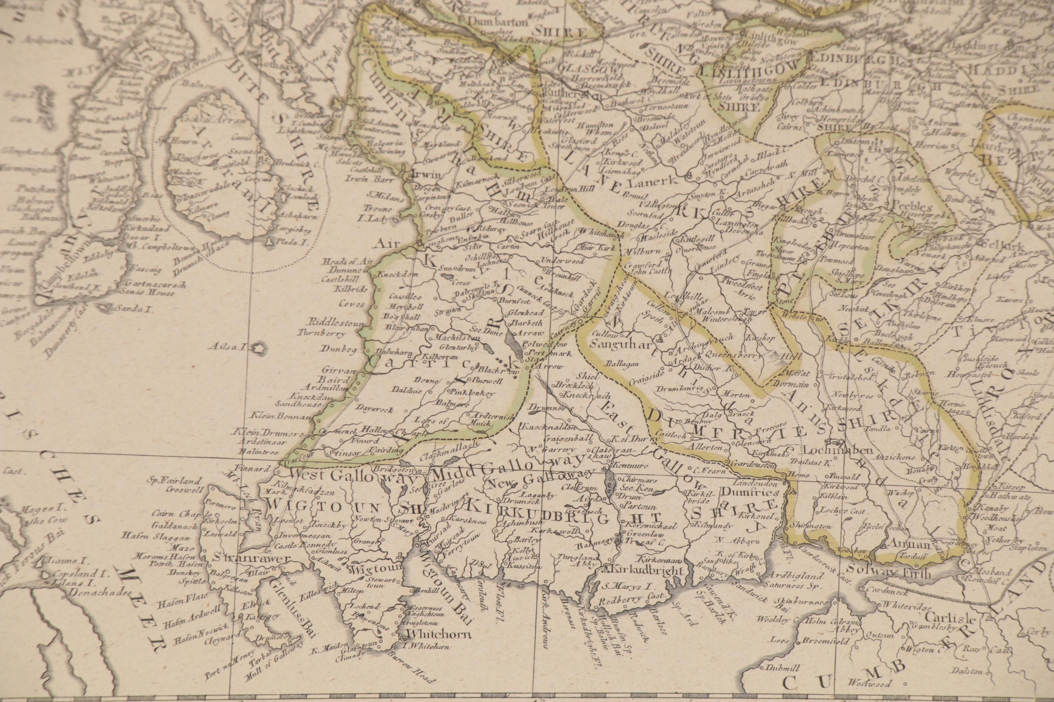 Johann Stenger after James Dorret Map Engraving "Karte von Scotland," 1787