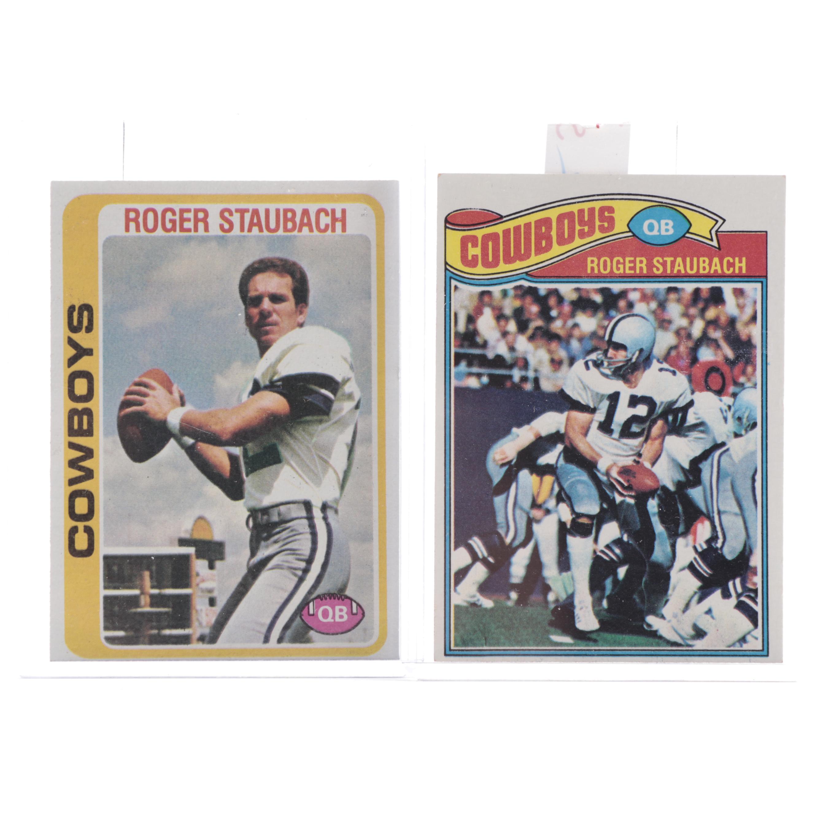 Roger Staubach Signed 1978 Gartlan "The Best of Football" Plate and Cards